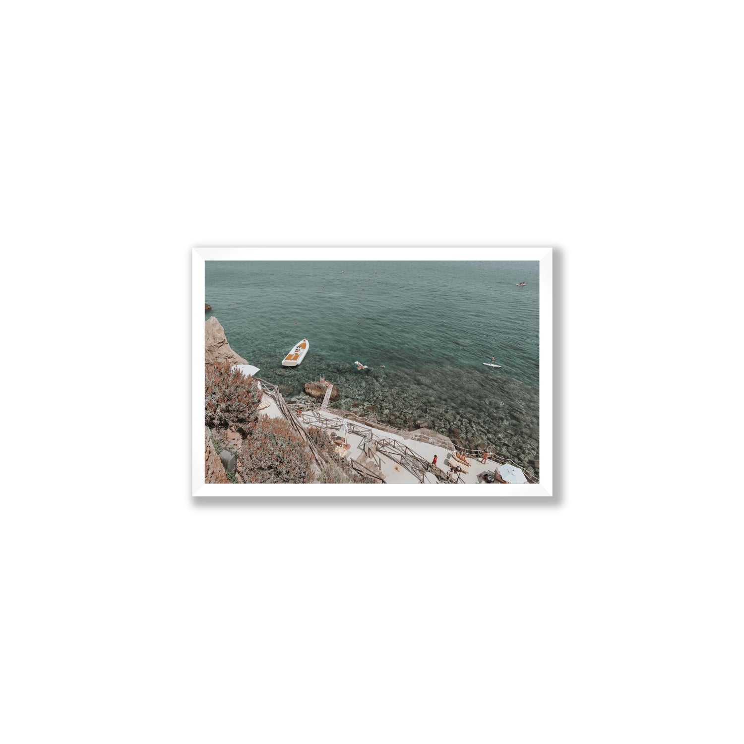 The Lagoon Tuscany coastal Italian wall art Medium full-bleed fine art print in white frame