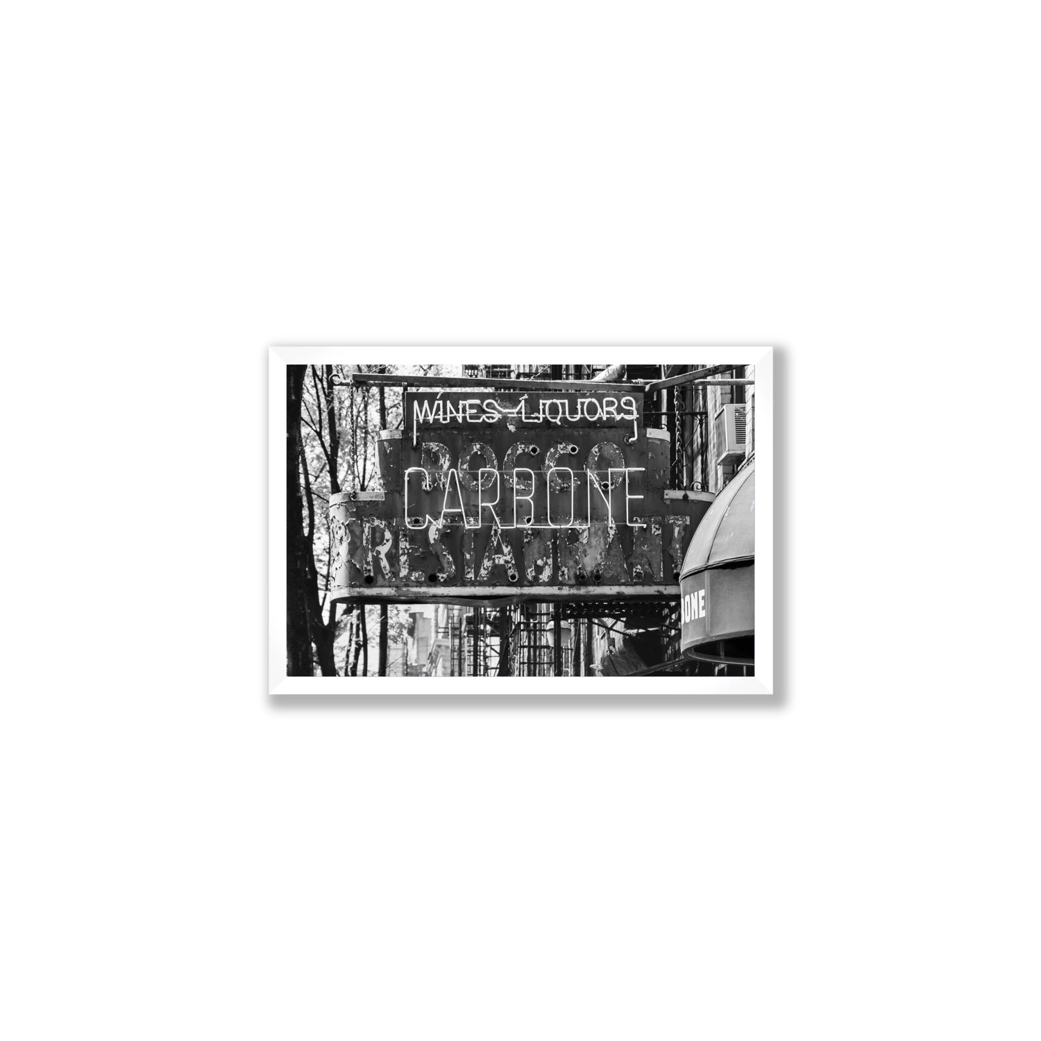 Thompson Street New York NYC Black & White wall art Medium full-bleed fine art print in white frame