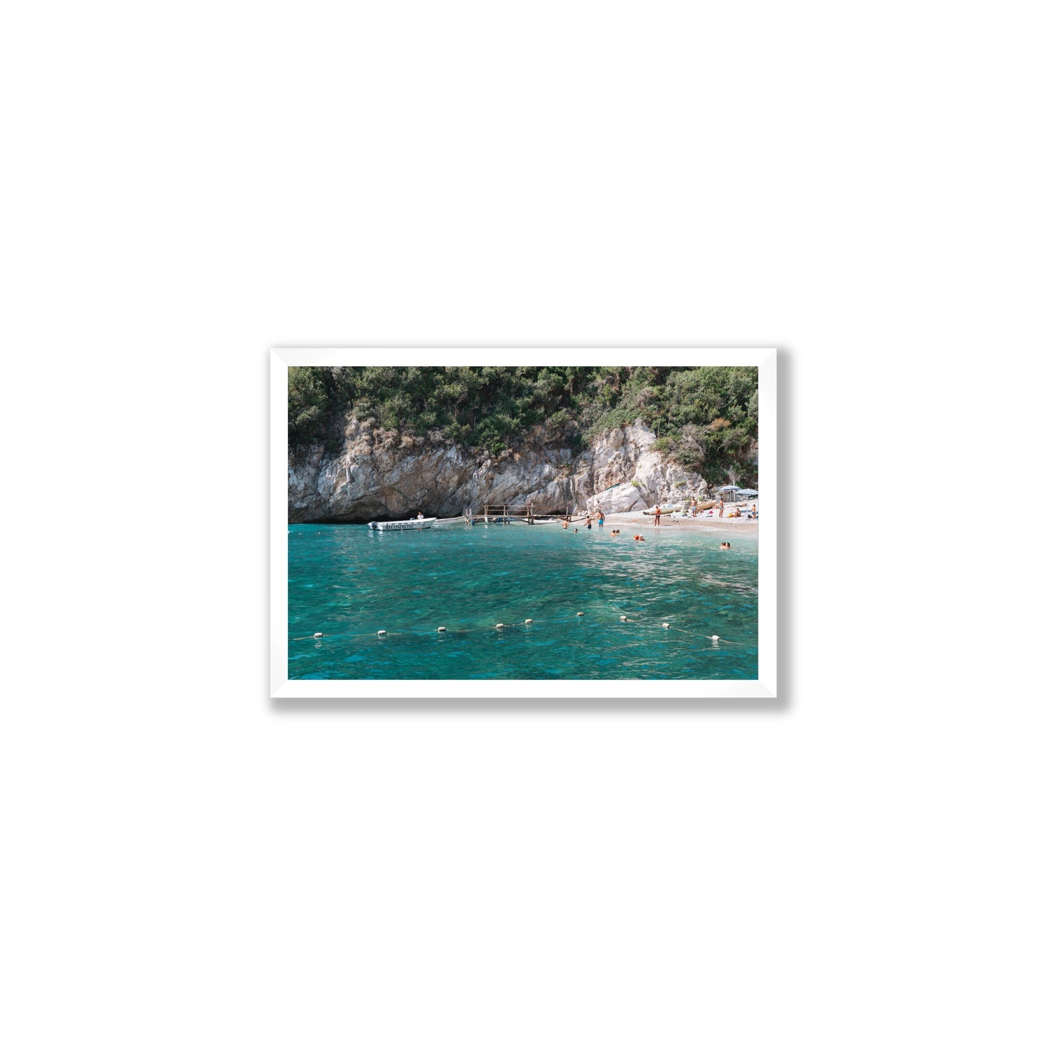 Azure Abyss Nerano wall art Medium full-bleed fine art print in white frame