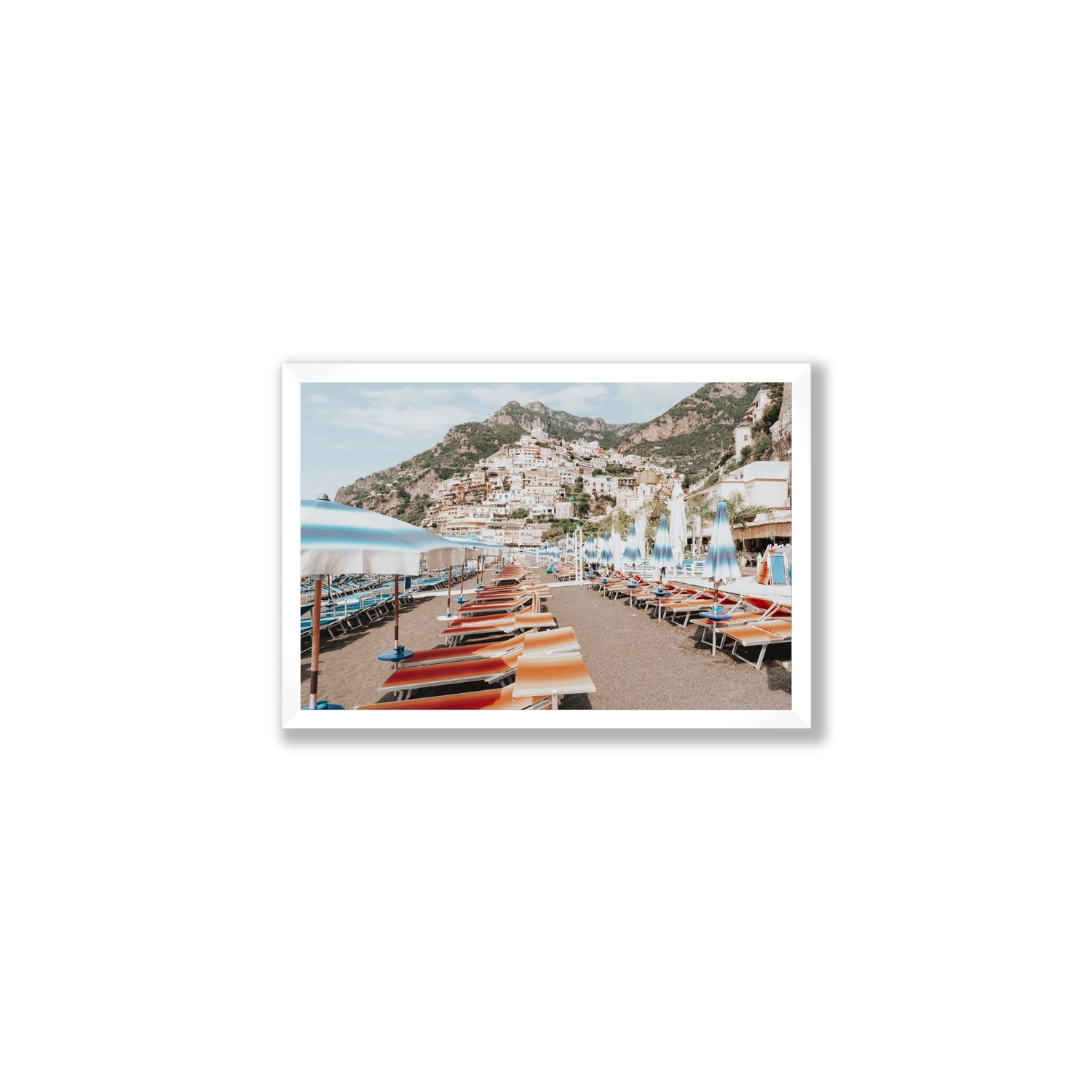 Spiaggia Grande fine art print, Positano, Italy, Medium, White Frame · Full Bleed, Fine Art Print