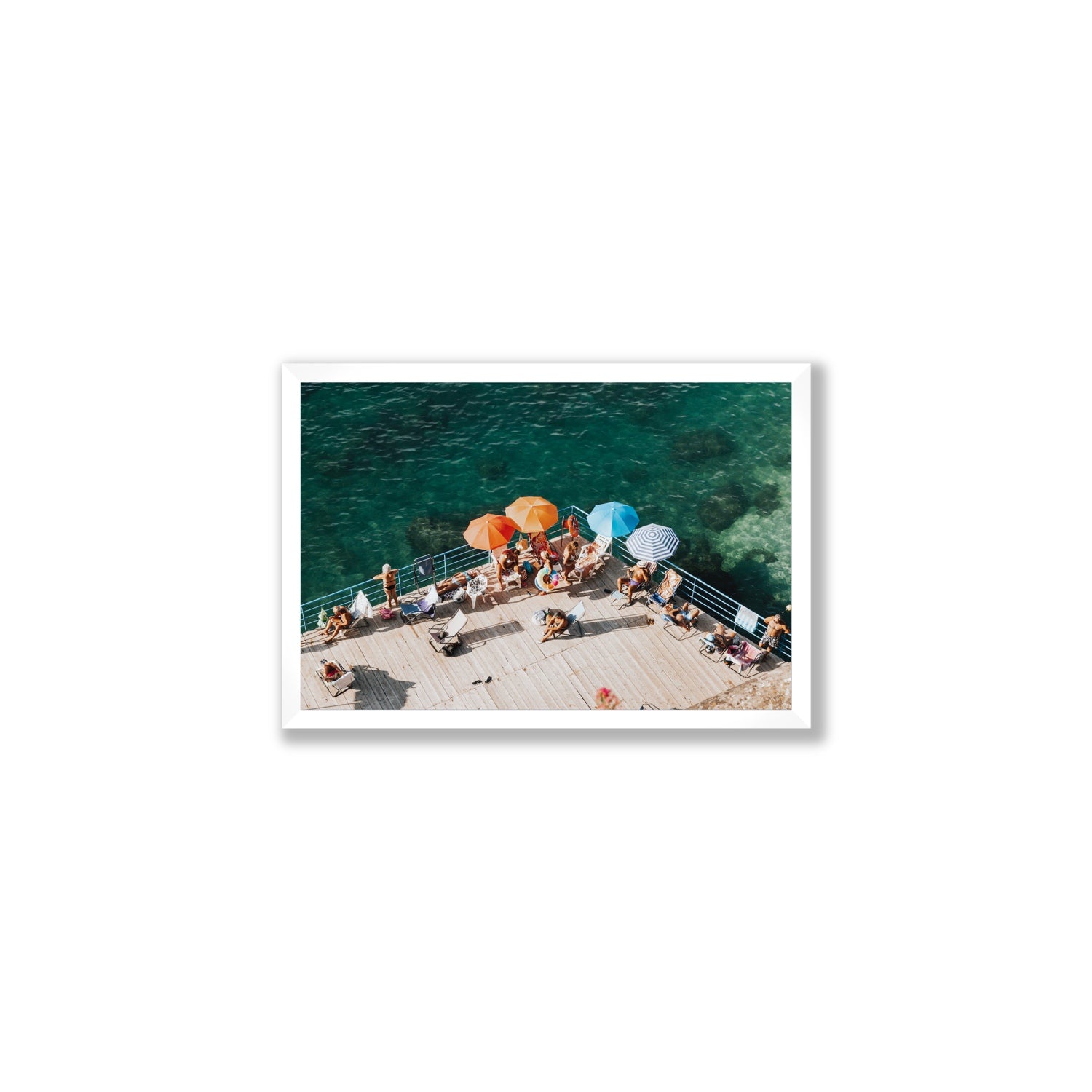 Il Dolce Far Niente Sorrento coastal wall art Medium full-bleed fine art print in white frame