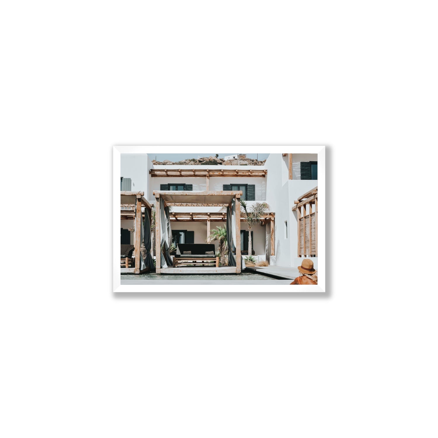 Dream Villa fine art print, Mykonos, Greece, Medium, White Frame · Full Bleed, Fine Art Print