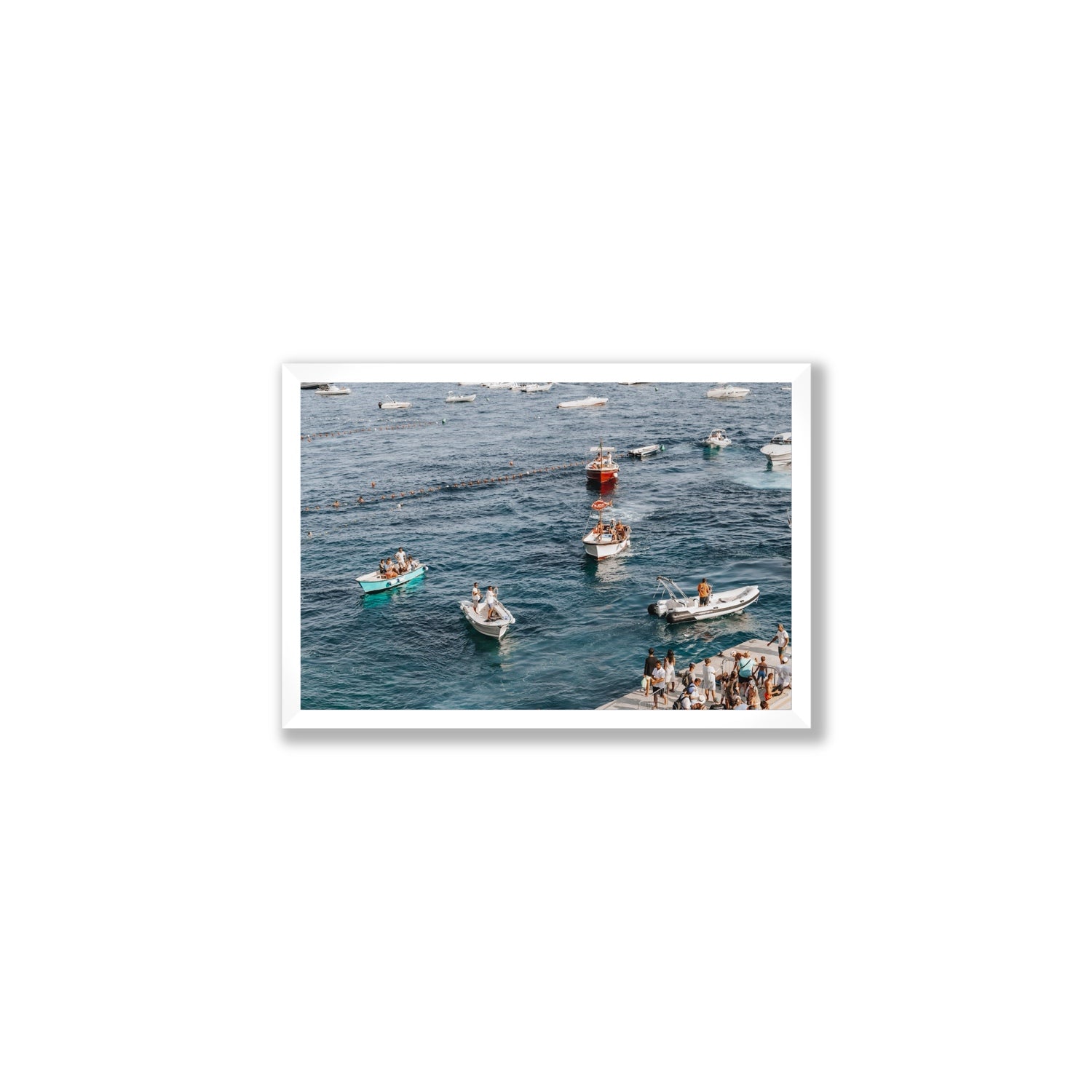 Nautical Parade Positano wall art Medium full-bleed fine art print in white frame