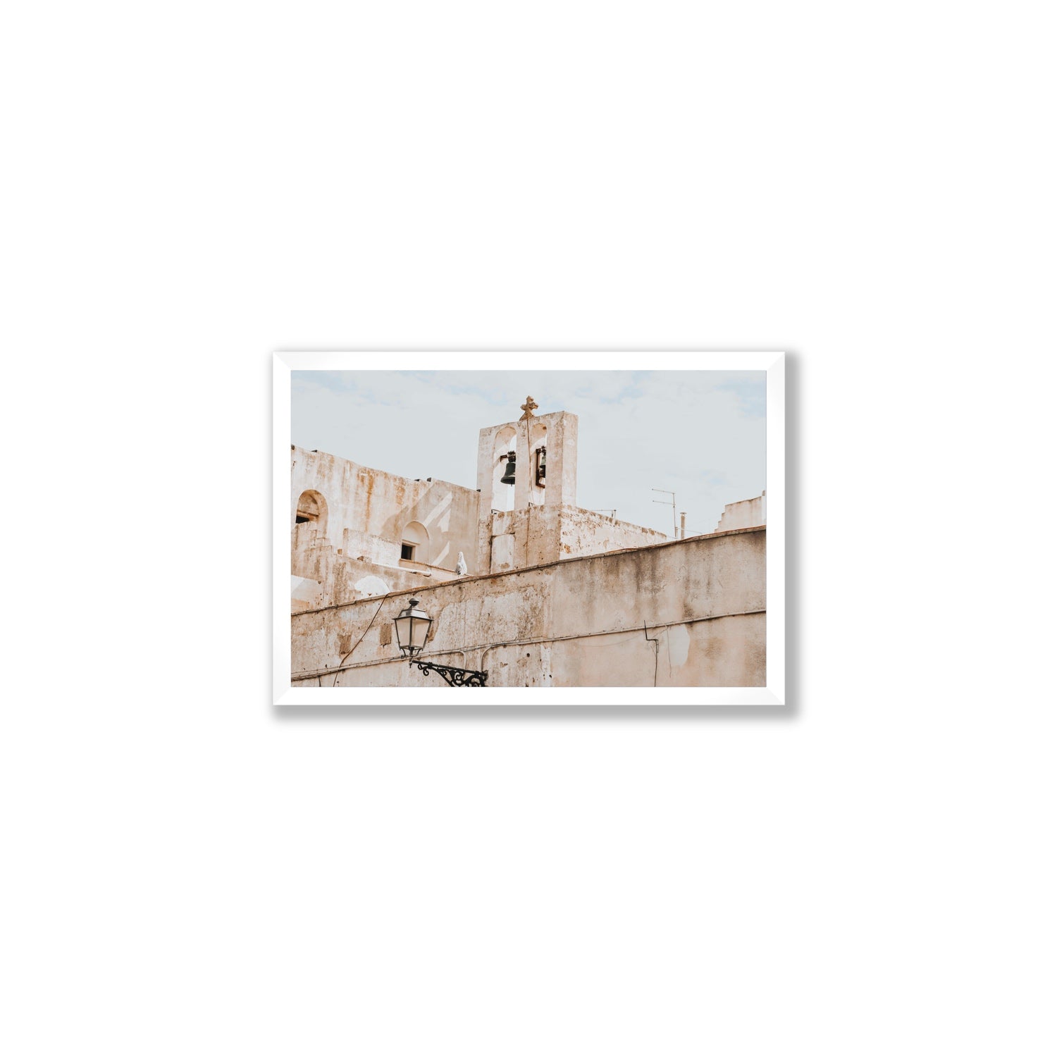Ancient Bells Puglia Gallipoli Italian wall art Medium full-bleed fine art print in white frame