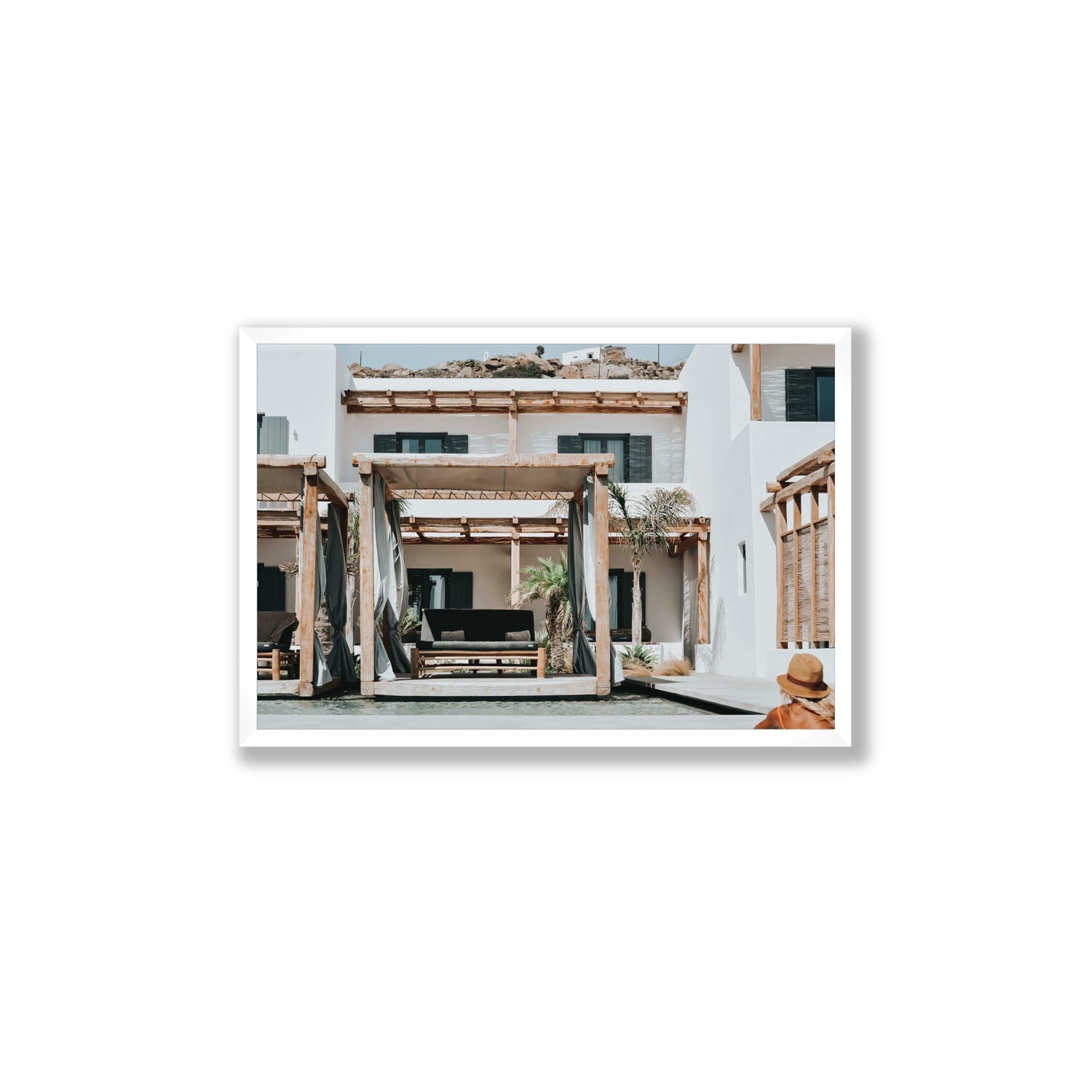 Dream Villa fine art print, Mykonos, Greece, Large, White Frame · Full Bleed, Fine Art Print