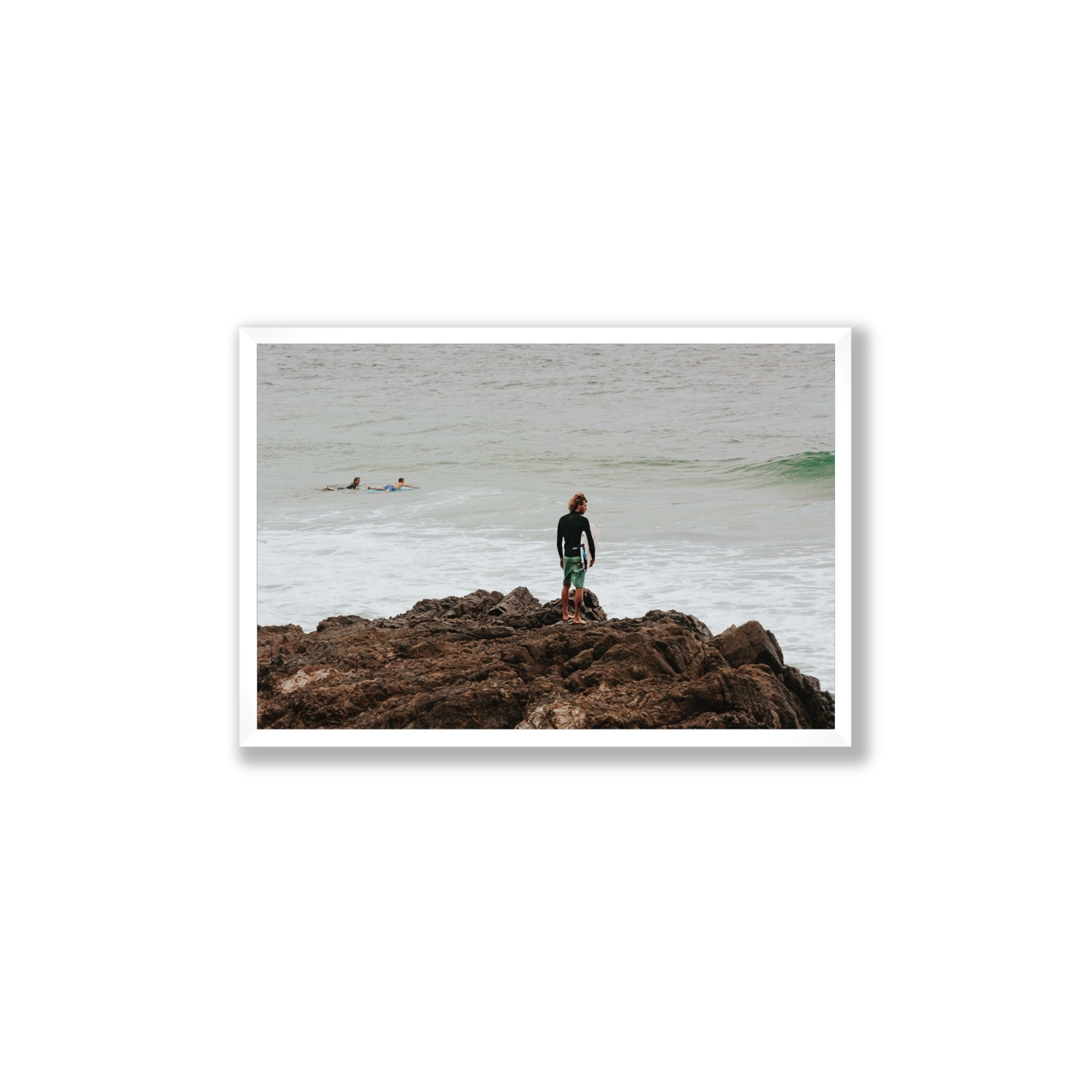 Let The Sea Set You Free Byron Bay Surf wall art Large full-bleed fine art print in white frame