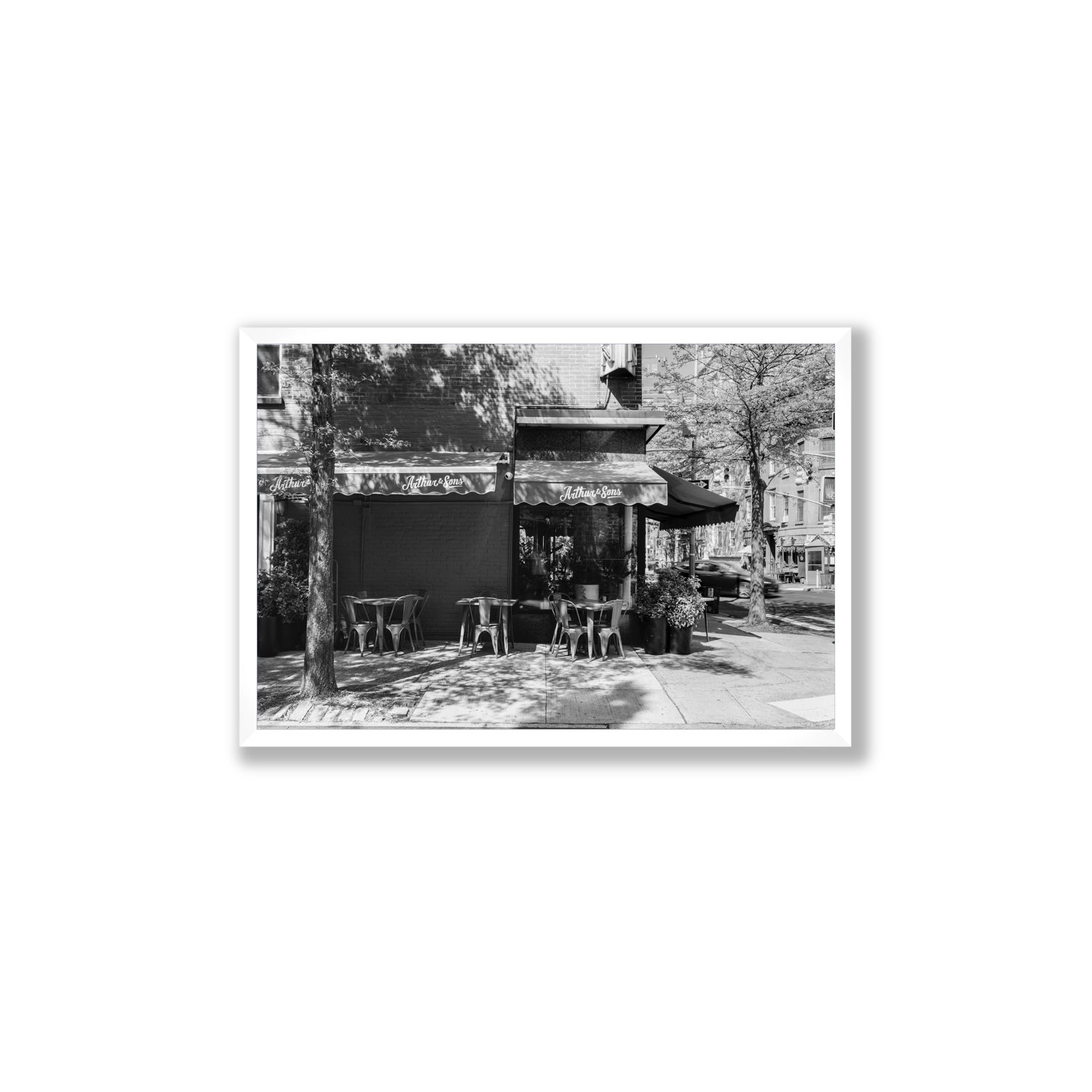 Arthur's Corner New York NYC Restaurant wall art Large full-bleed fine art print in white frame