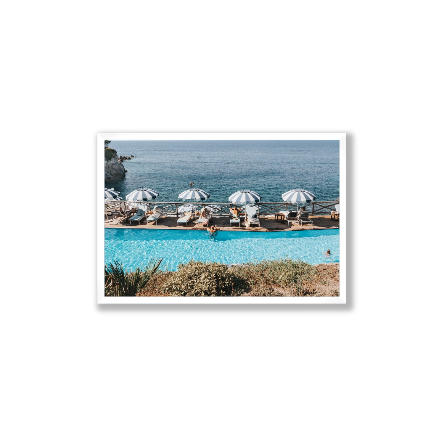 Hues Of Blues fine art print, Ischia, Italy, Large, White Frame · Full Bleed, Fine Art Print