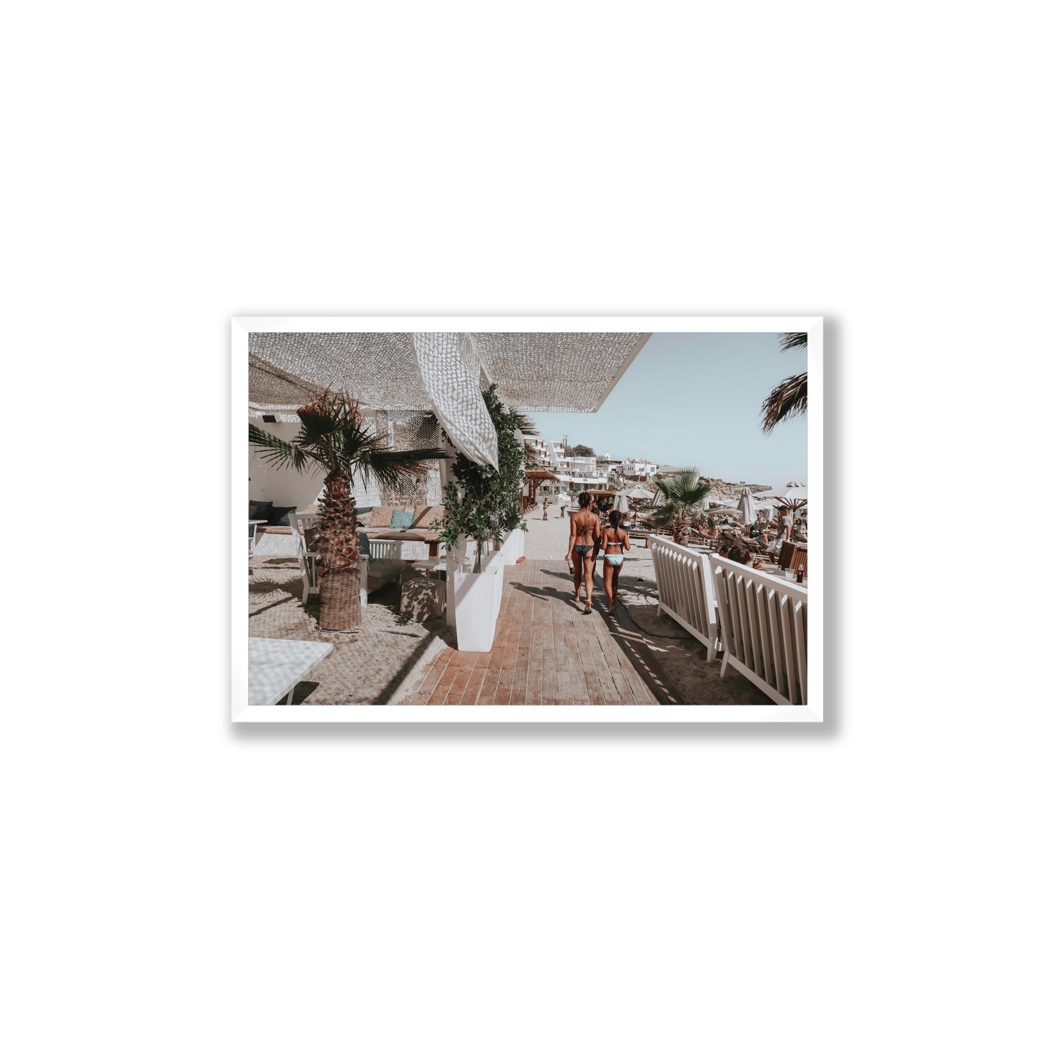 Mitera Kori Mykonos Greek island wall art Large full-bleed fine art print in white frame