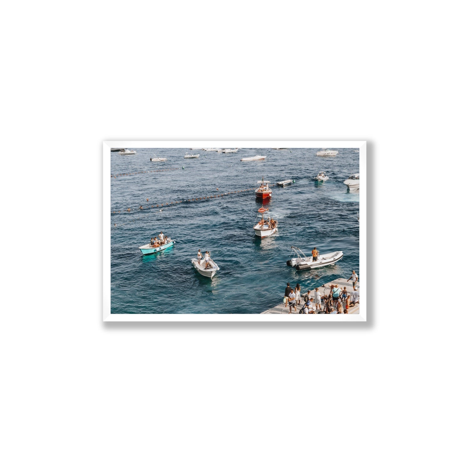 Nautical Parade Positano wall art Large full-bleed fine art print in white frame