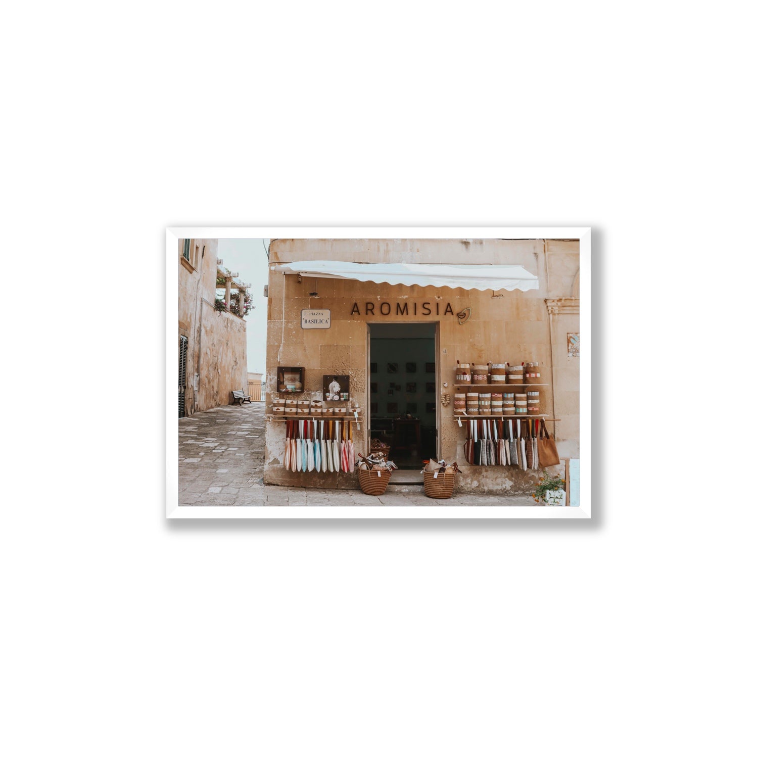 Aromisia Puglia Otranto Italian wall art Large full-bleed fine art print in white frame