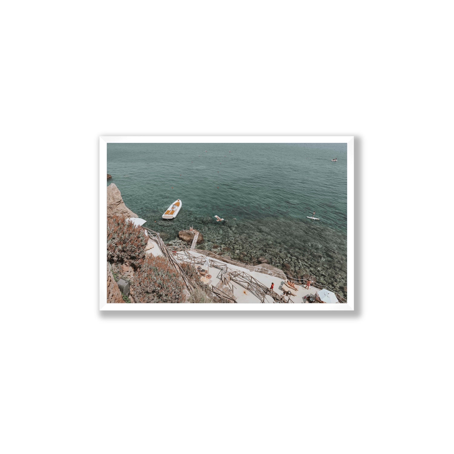 The Lagoon Tuscany coastal Italian wall art Large full-bleed fine art print in white frame