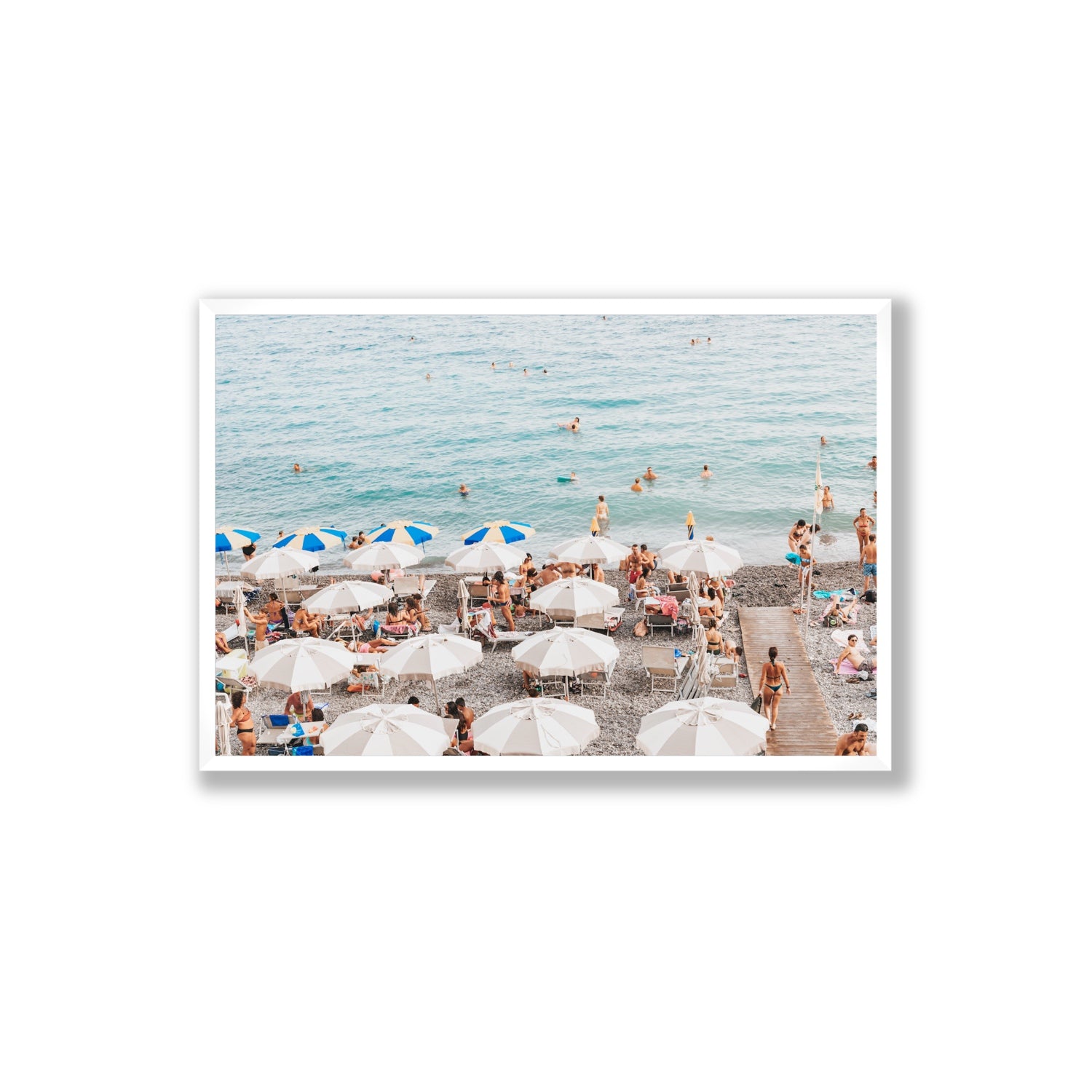 Dreamscape Amalfi Italian beach wall art Extra Large full-bleed fine art print in white frame