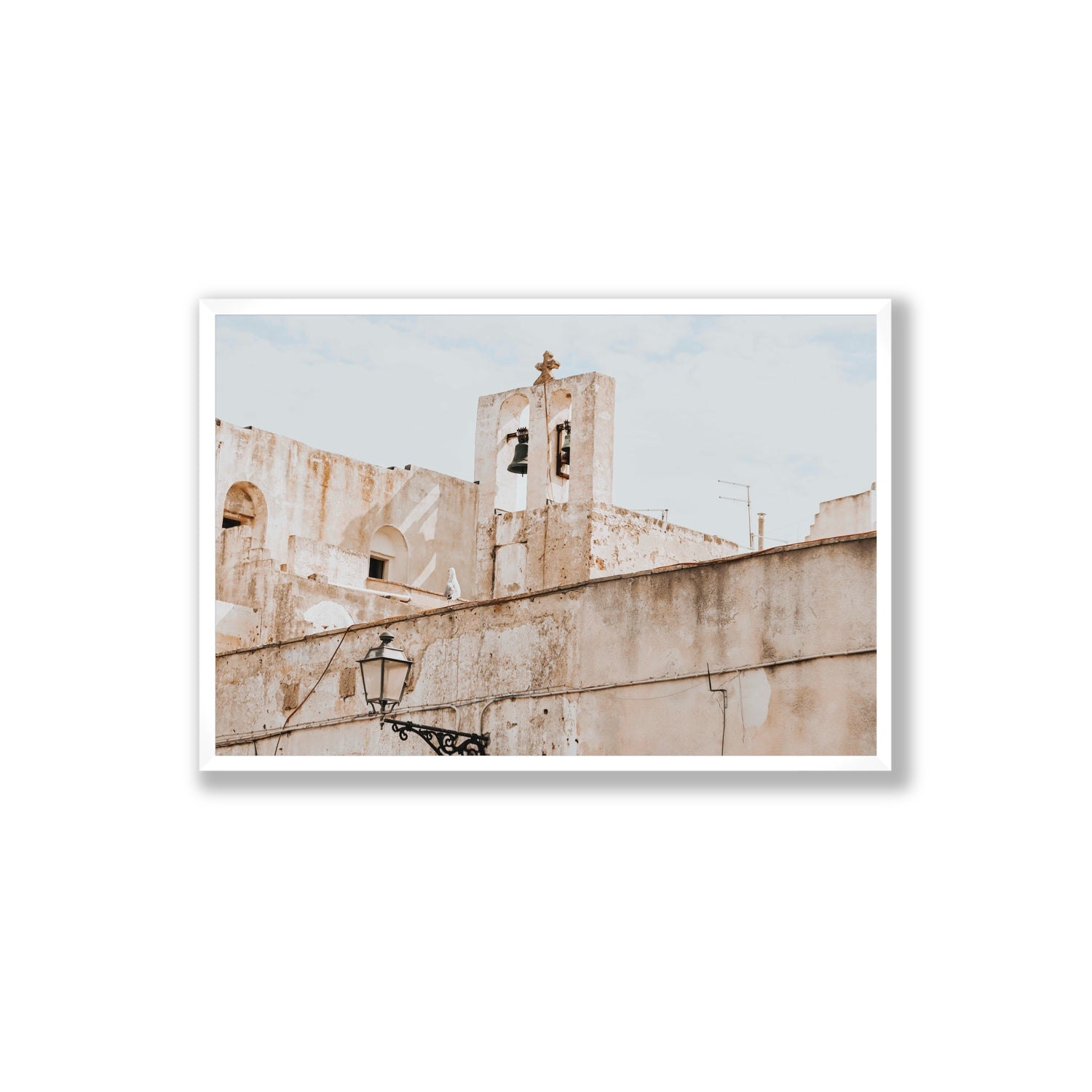 Ancient Bells Puglia Gallipoli Italian wall art Extra Large full-bleed fine art print in white frame