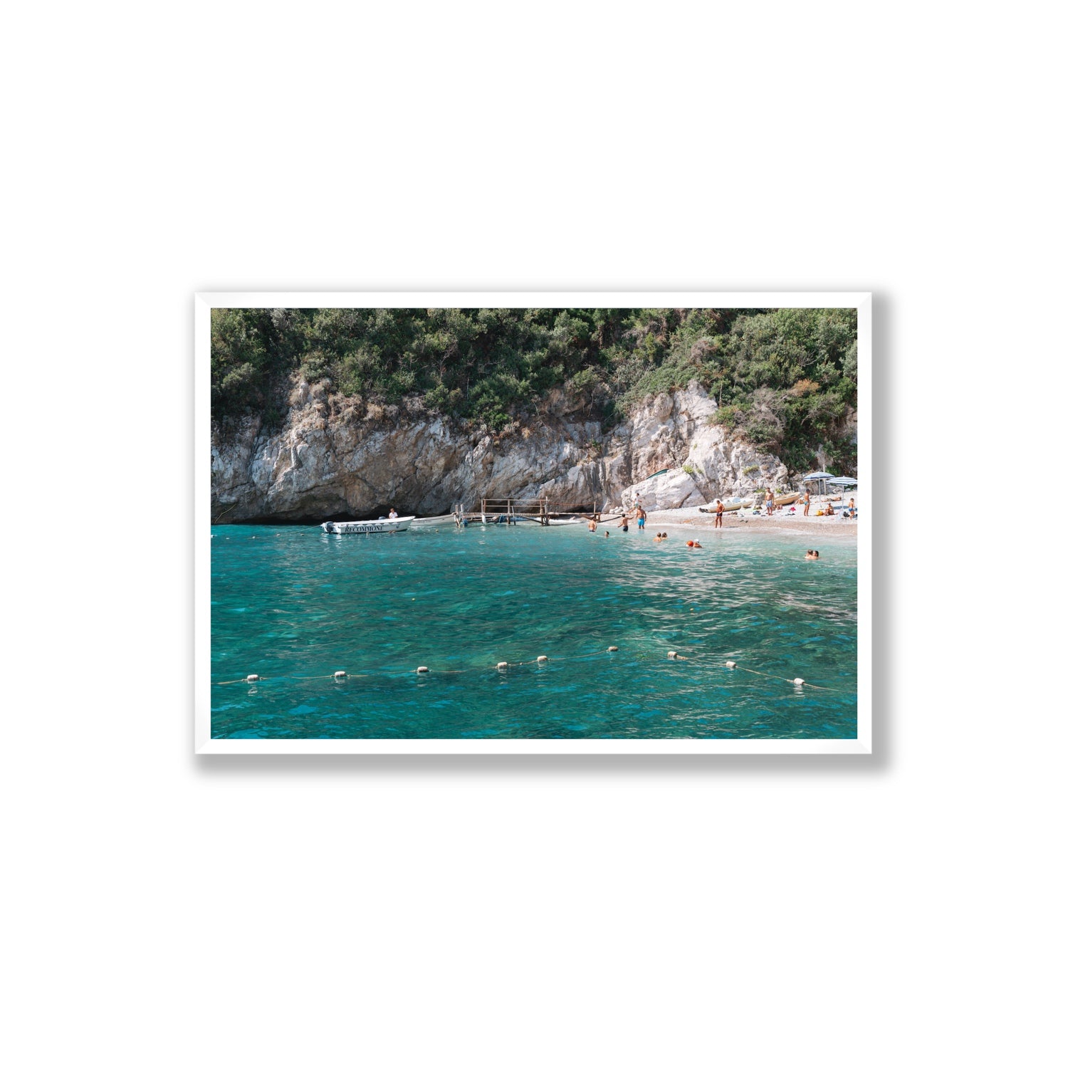 Azure Abyss Nerano wall art Extra Large full-bleed fine art print in white frame