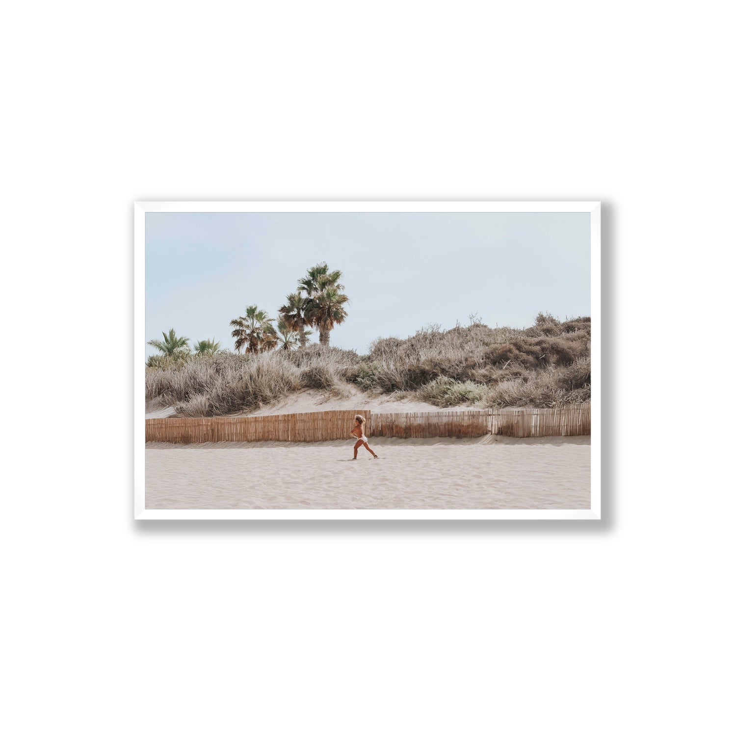 Ragazza Da Spiaggia Puglia beach Italian fine art print Extra Large full-bleed fine art print in white frame