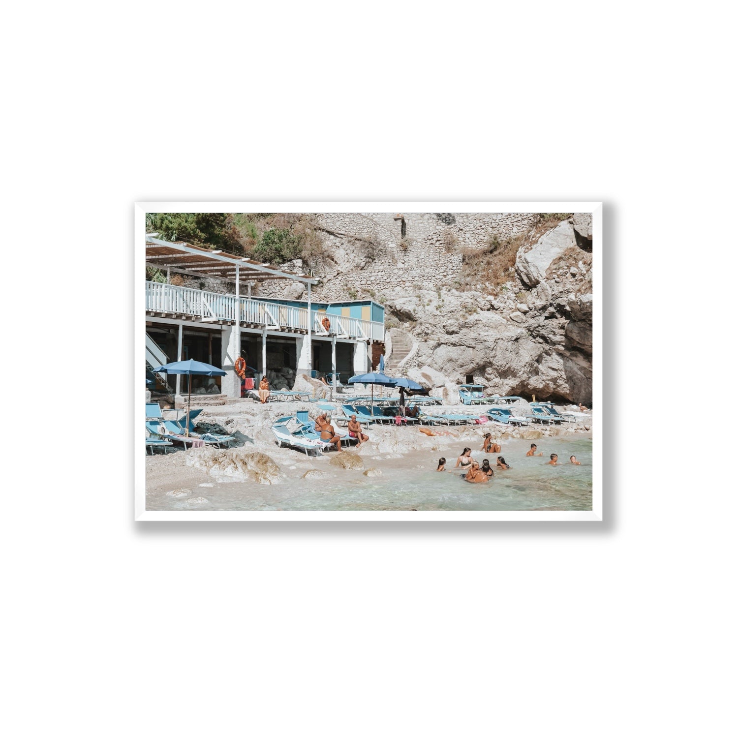Beachside Bronze fine art print, Capri, Italy, Extra Large, White Frame · Full Bleed, Fine Art Print