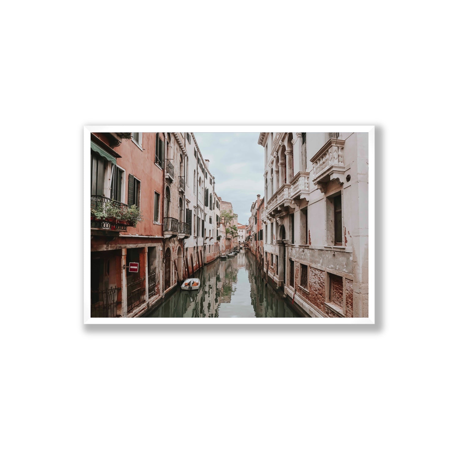 The Floating City Venice Canal Italian decor wall art Extra Large full-bleed fine art print in white frame