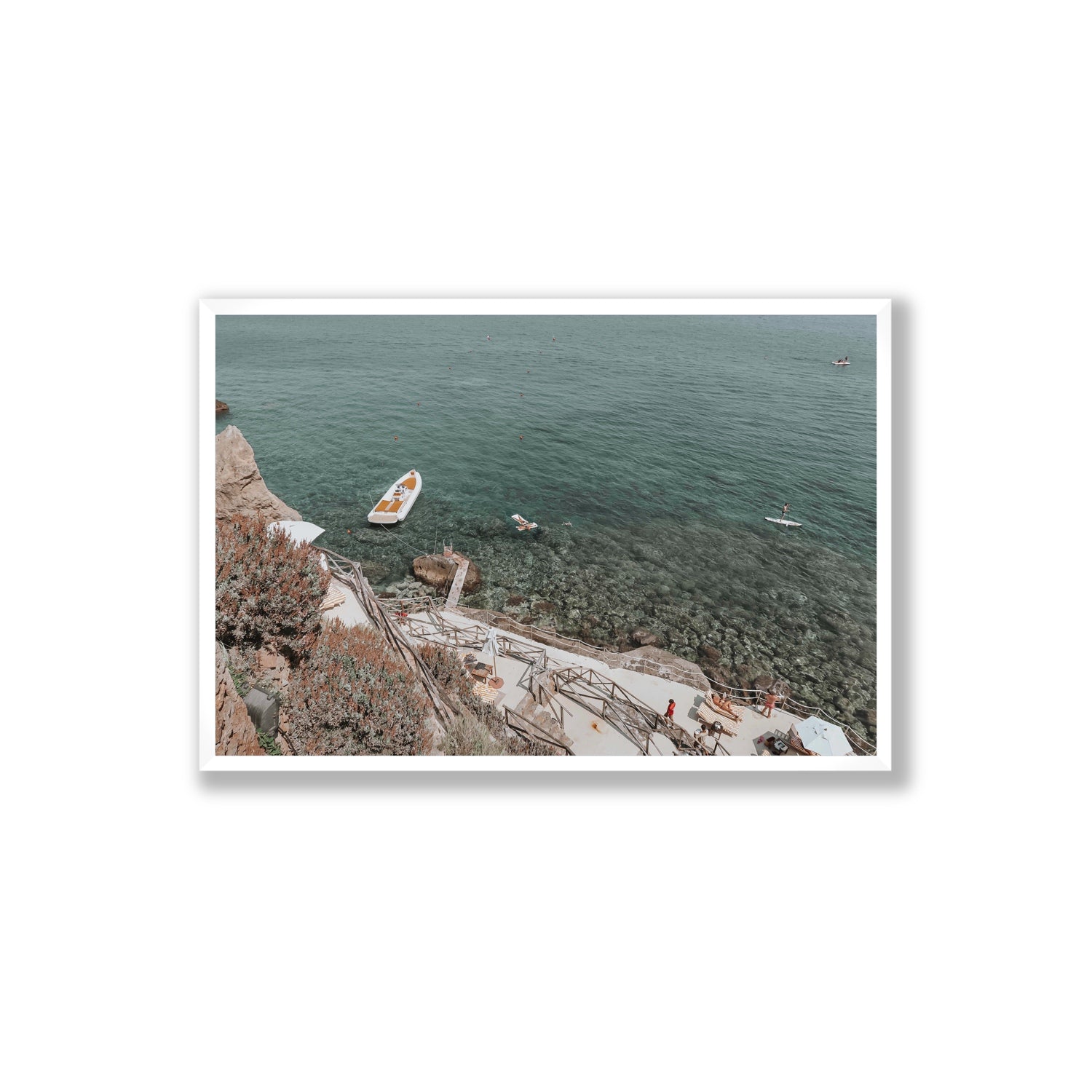 The Lagoon Tuscany coastal Italian wall art Extra Large full-bleed fine art print in white frame