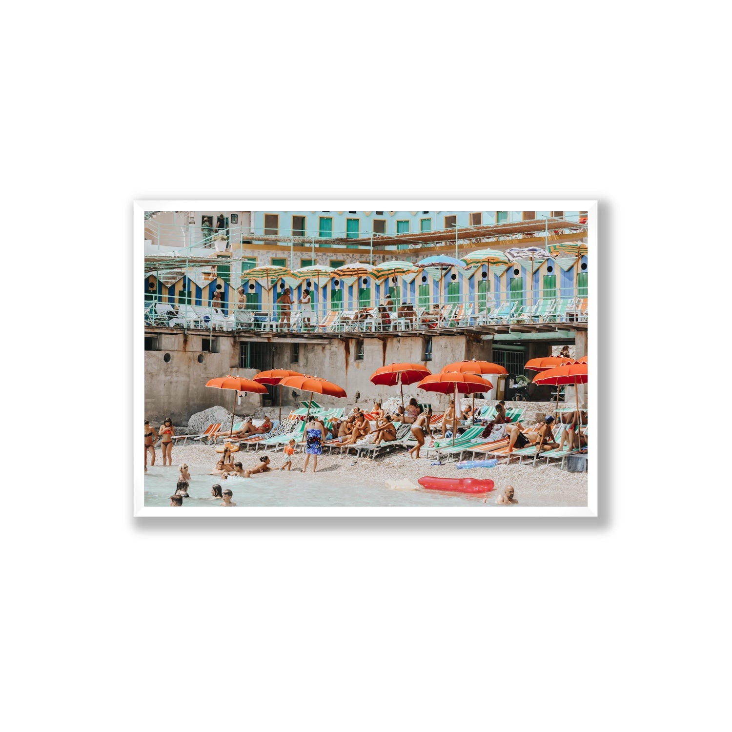 Umbrella Fiesta fine art print, Capri, Italy, Extra Large, White Frame · Full Bleed, Fine Art Print