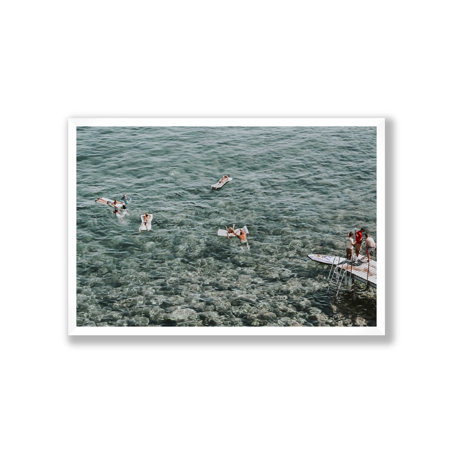 Having A Whale Of A Time Tuscany coastal wall art Giant full-bleed fine art print in white frame