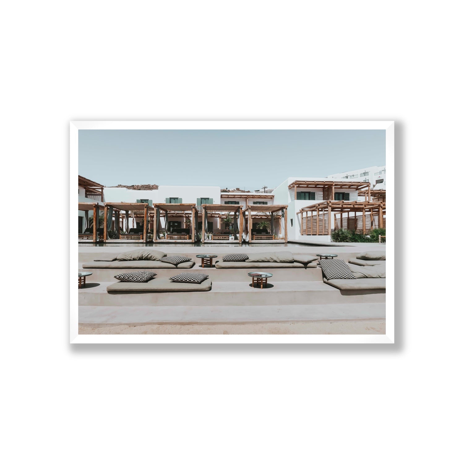 Platis Gialos fine art print, Mykonos, Greece, Giant, White Frame · Full Bleed, Fine Art Print