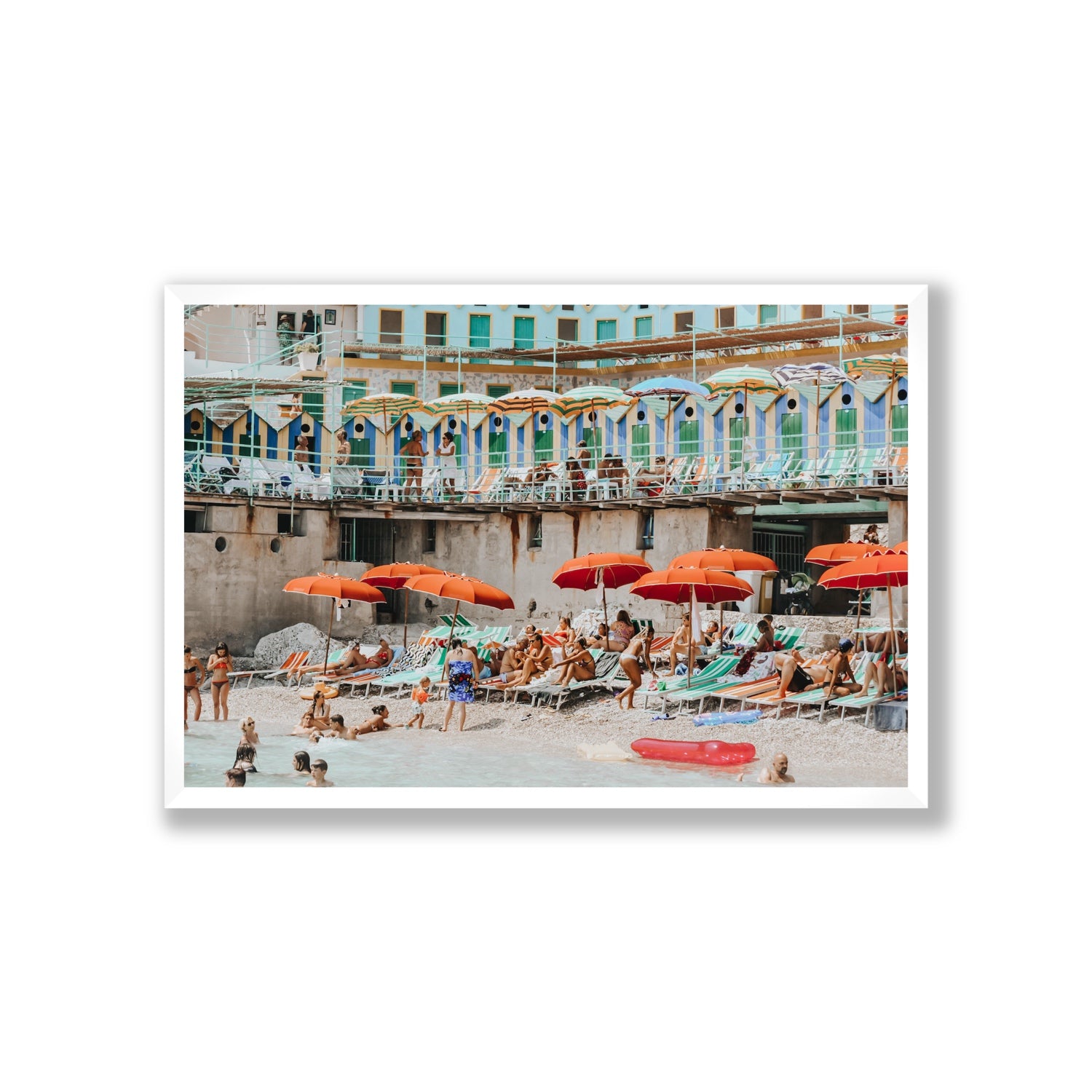 Umbrella Fiesta fine art print, Capri, Italy, Giant, White Frame · Full Bleed, Fine Art Print