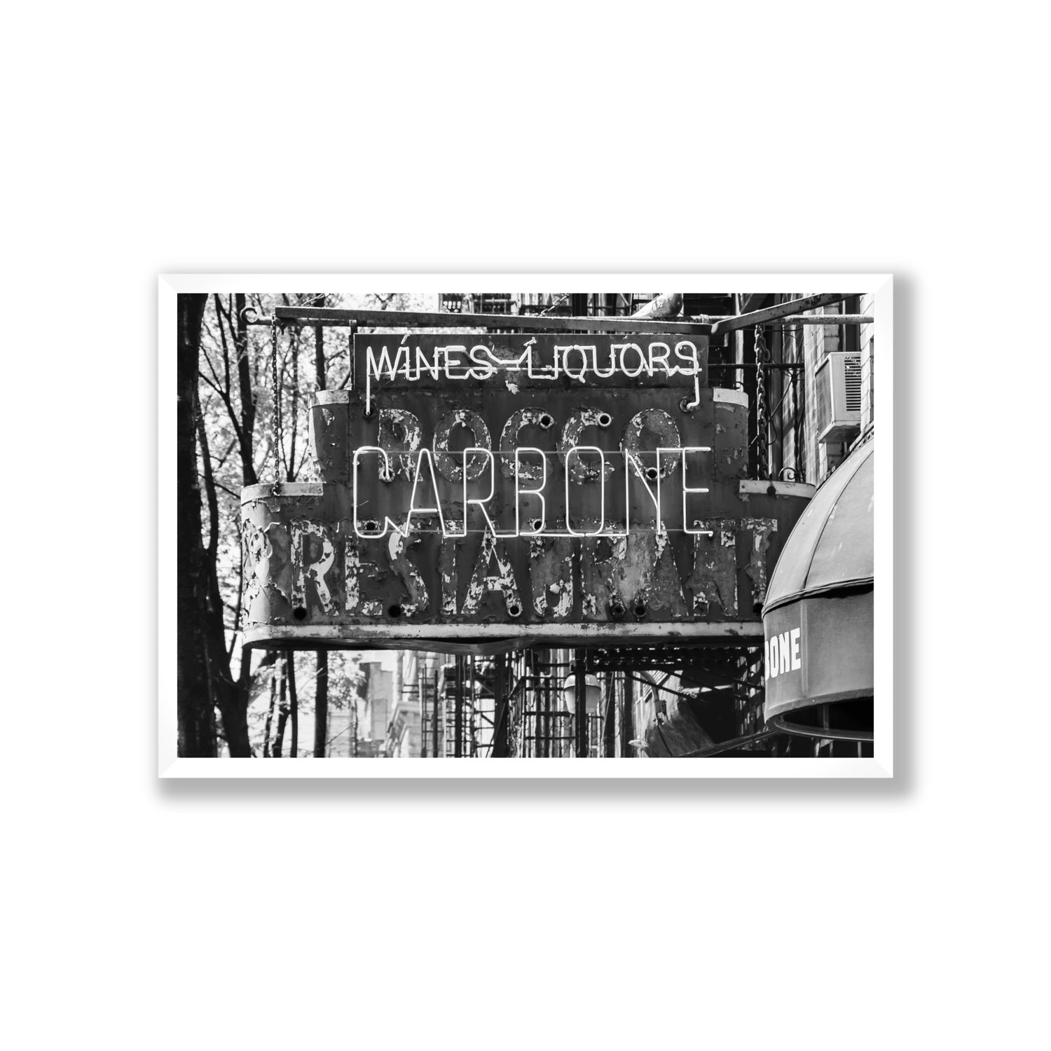 Thompson Street New York NYC Black & White wall art Giant full-bleed fine art print in white frame
