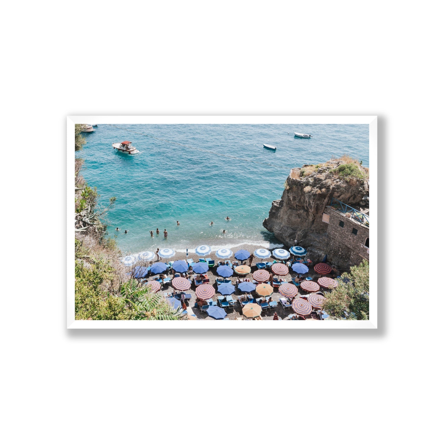 The Cove fine art print, Positano, Italy, Giant, White Frame · Full Bleed, Fine Art Print