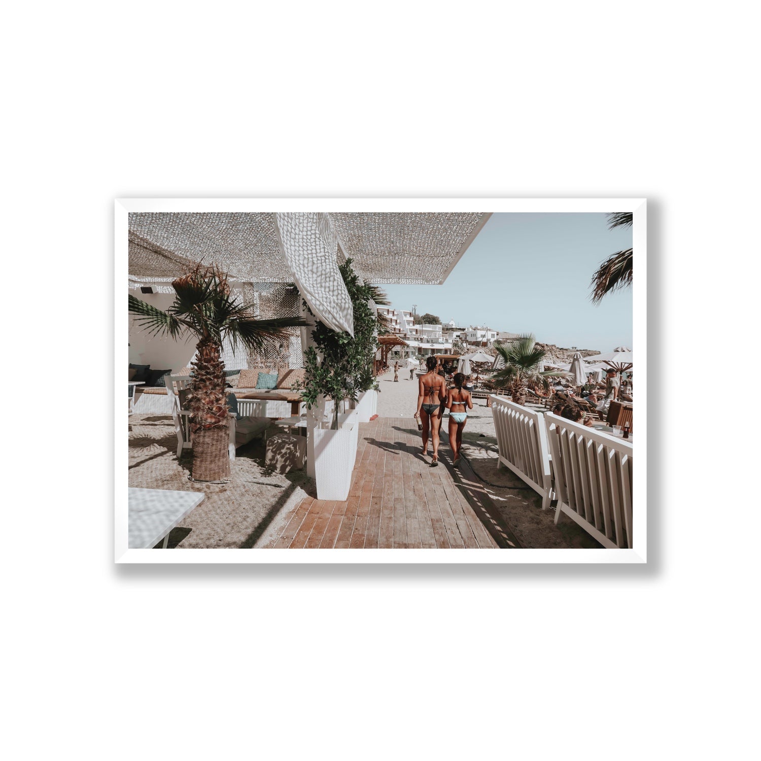 Mitera Kori Mykonos Greek island wall art Giant full-bleed fine art print in white frame