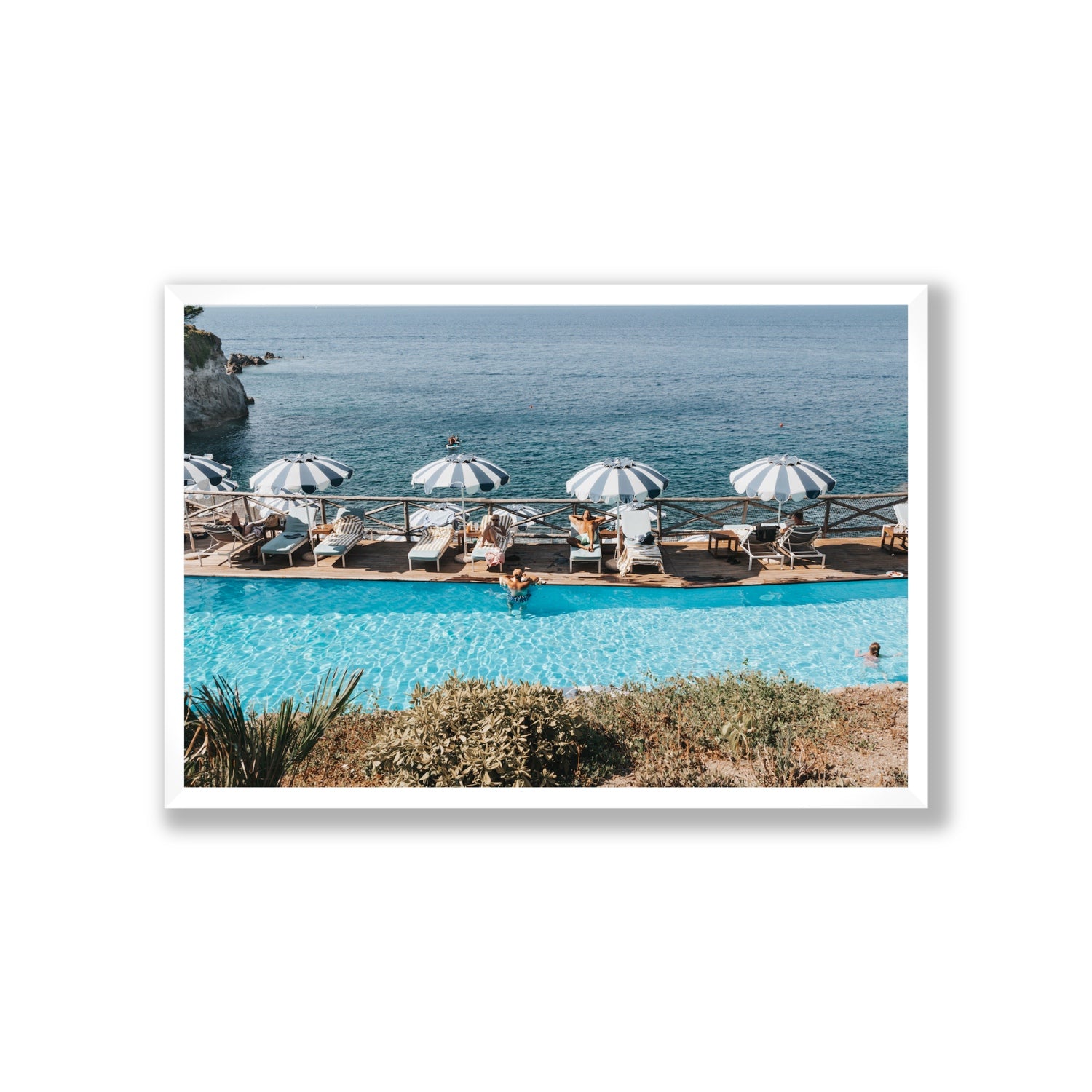 Hues Of Blues fine art print, Ischia, Italy, Giant, White Frame · Full Bleed, Fine Art Print