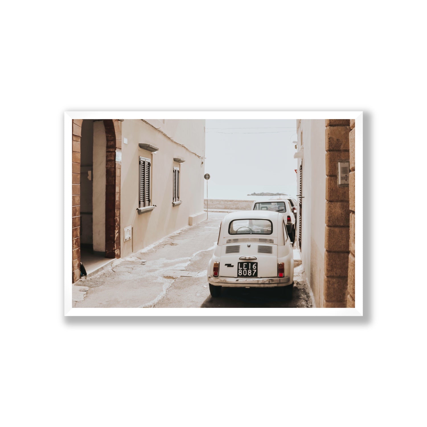 Bambini Lane Puglia Italian wall art Giant full-bleed fine art print in white frame