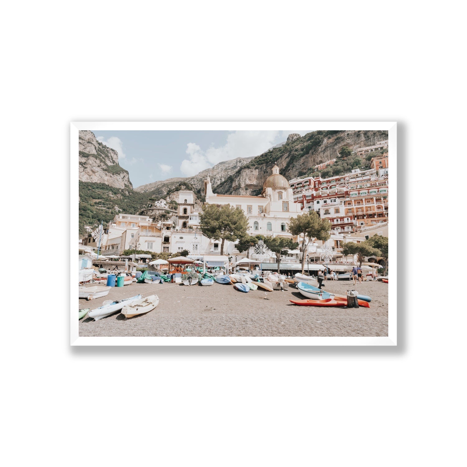 Pastel Paradise fine art print, Positano, Italy, Giant, White Frame · Full Bleed, Fine Art Print