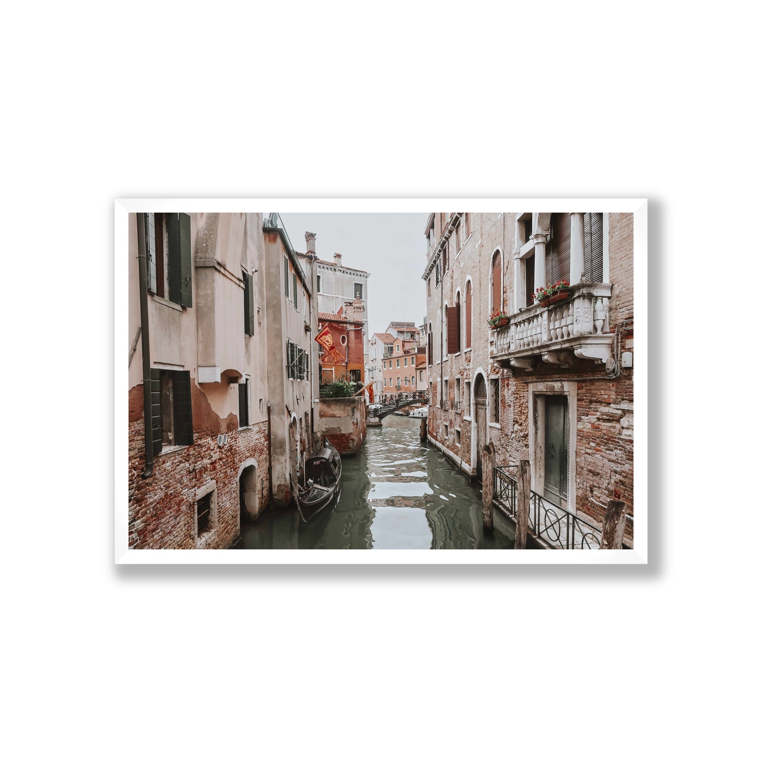Venetian Gothic Venice Canal Italian wall art Giant full-bleed fine art print in white frame
