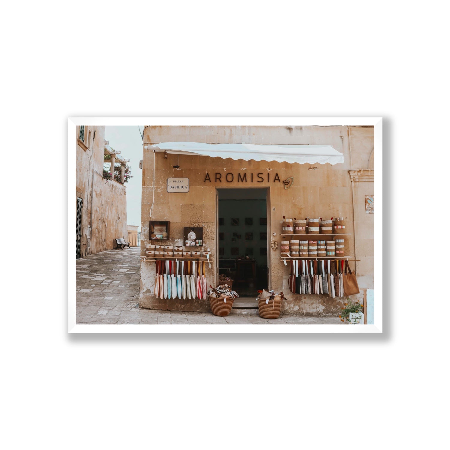 Aromisia Puglia Otranto Italian wall art Giant full-bleed fine art print in white frame