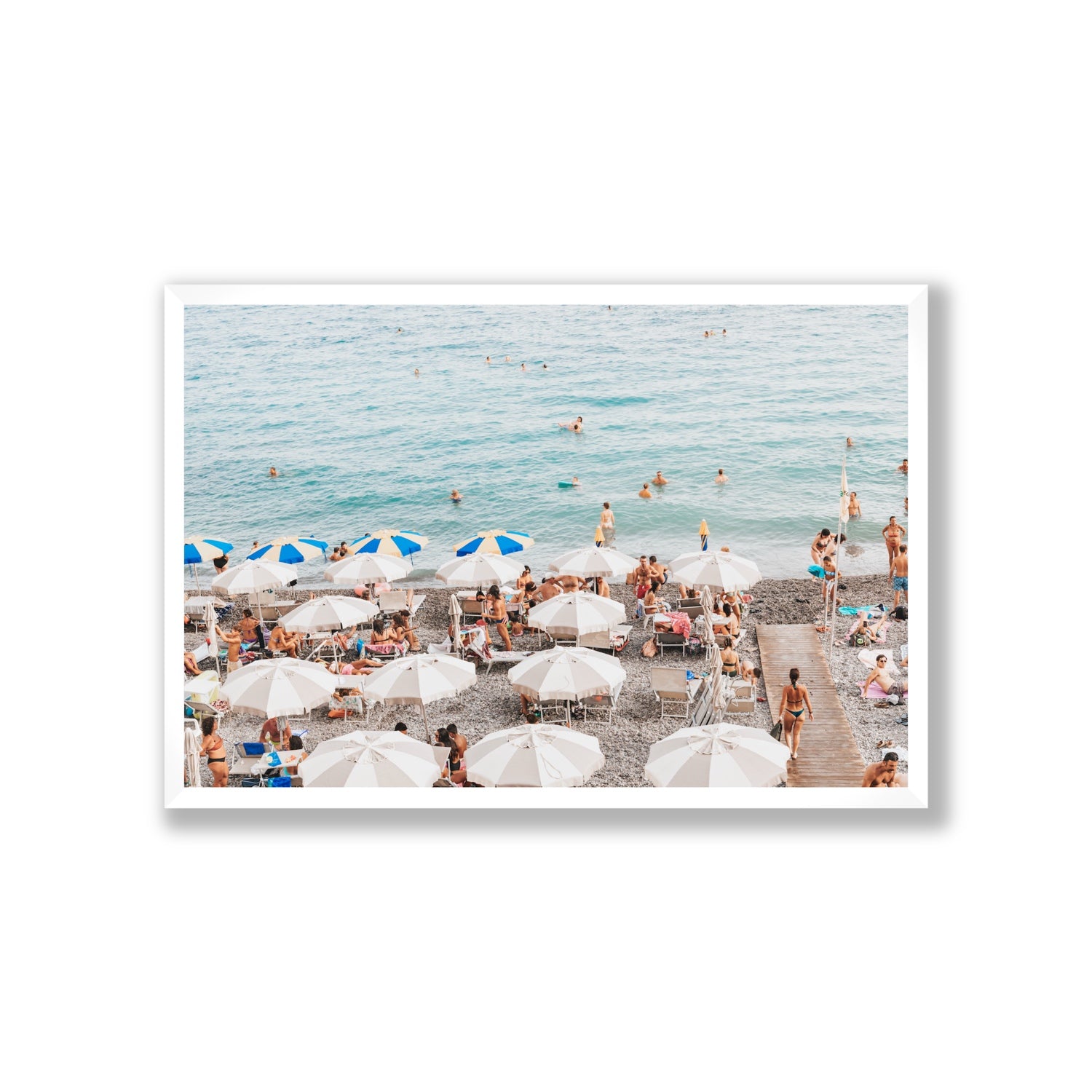 Dreamscape Amalfi Italian beach wall art Giant full-bleed fine art print in white frame