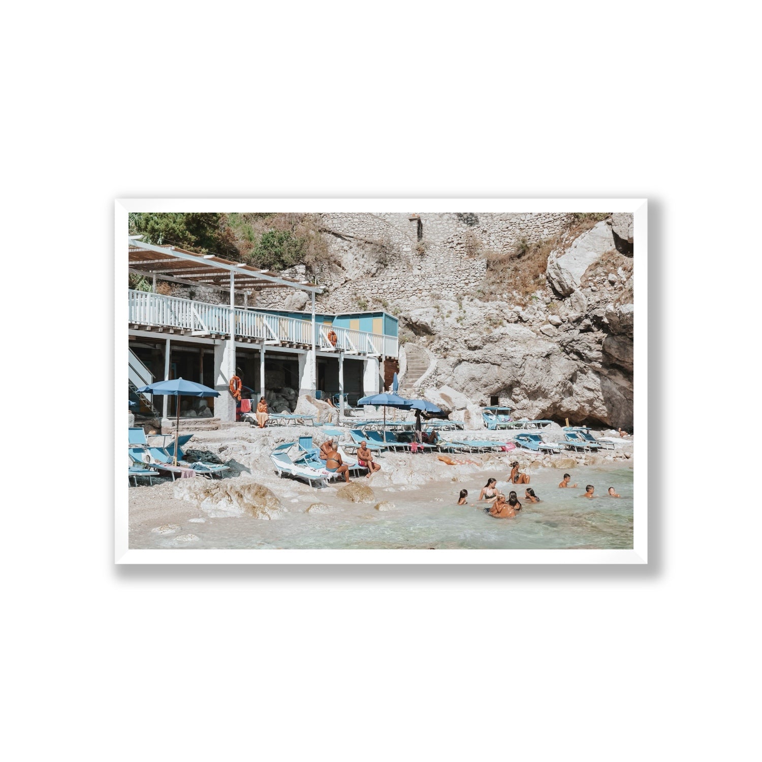 Beachside Bronze fine art print, Capri, Italy, Giant, White Frame · Full Bleed, Fine Art Print