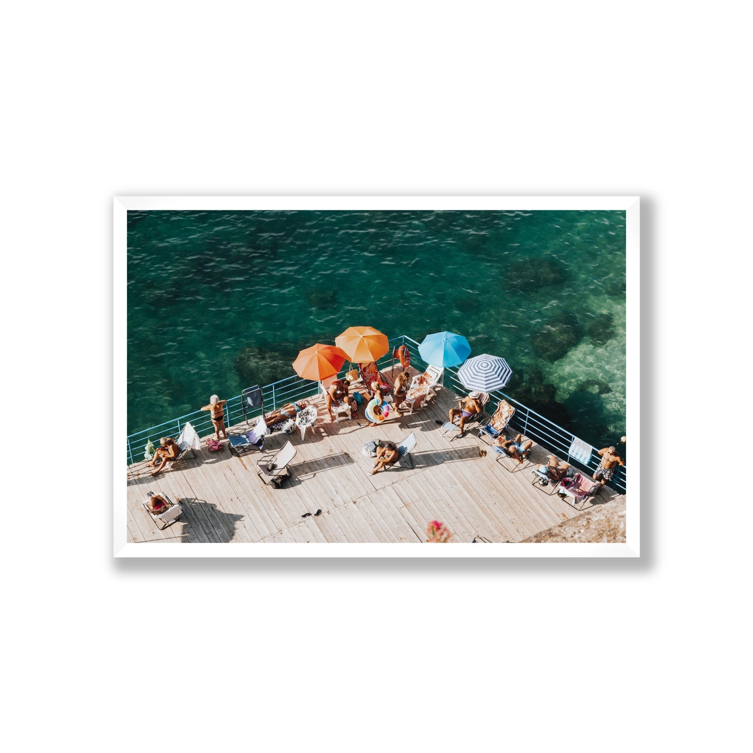 Il Dolce Far Niente Sorrento coastal wall art Giant full-bleed fine art print in white frame
