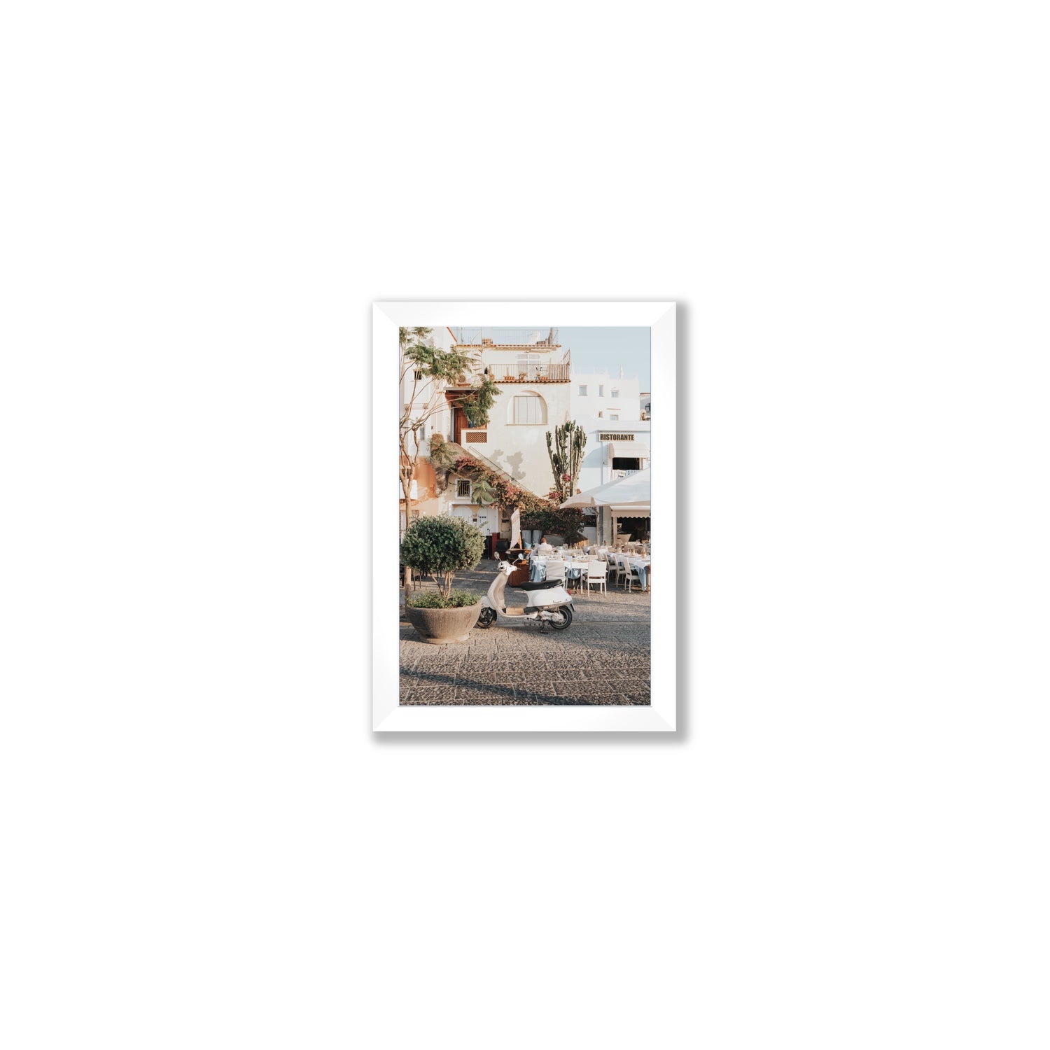 Ristorante Ischia Italian Mediterranean decor wall art Small full-bleed fine art print in white frame