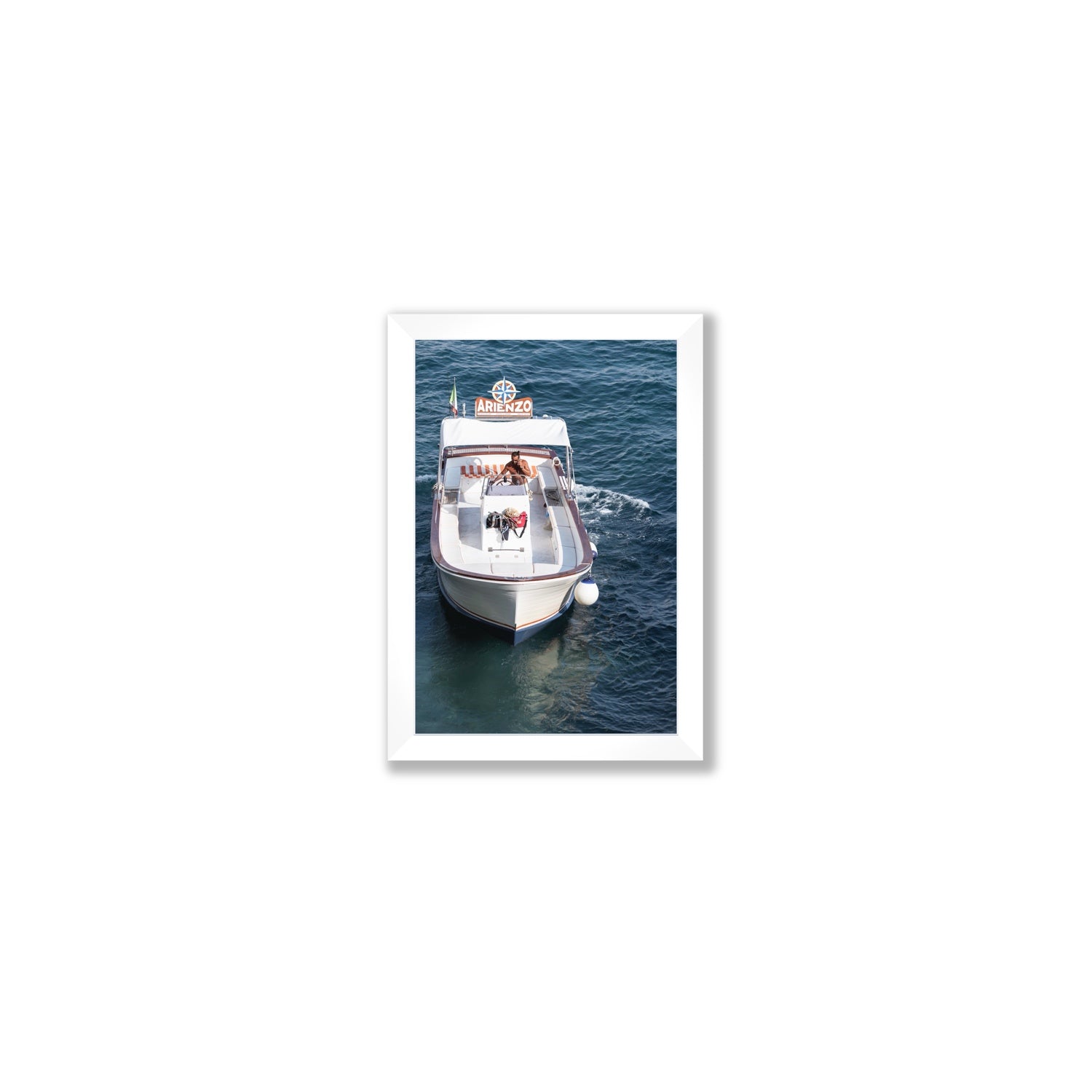 Pilota di Motoscafo fine art print, Positano, Italy, Small, White Frame · Full Bleed, Fine Art Print