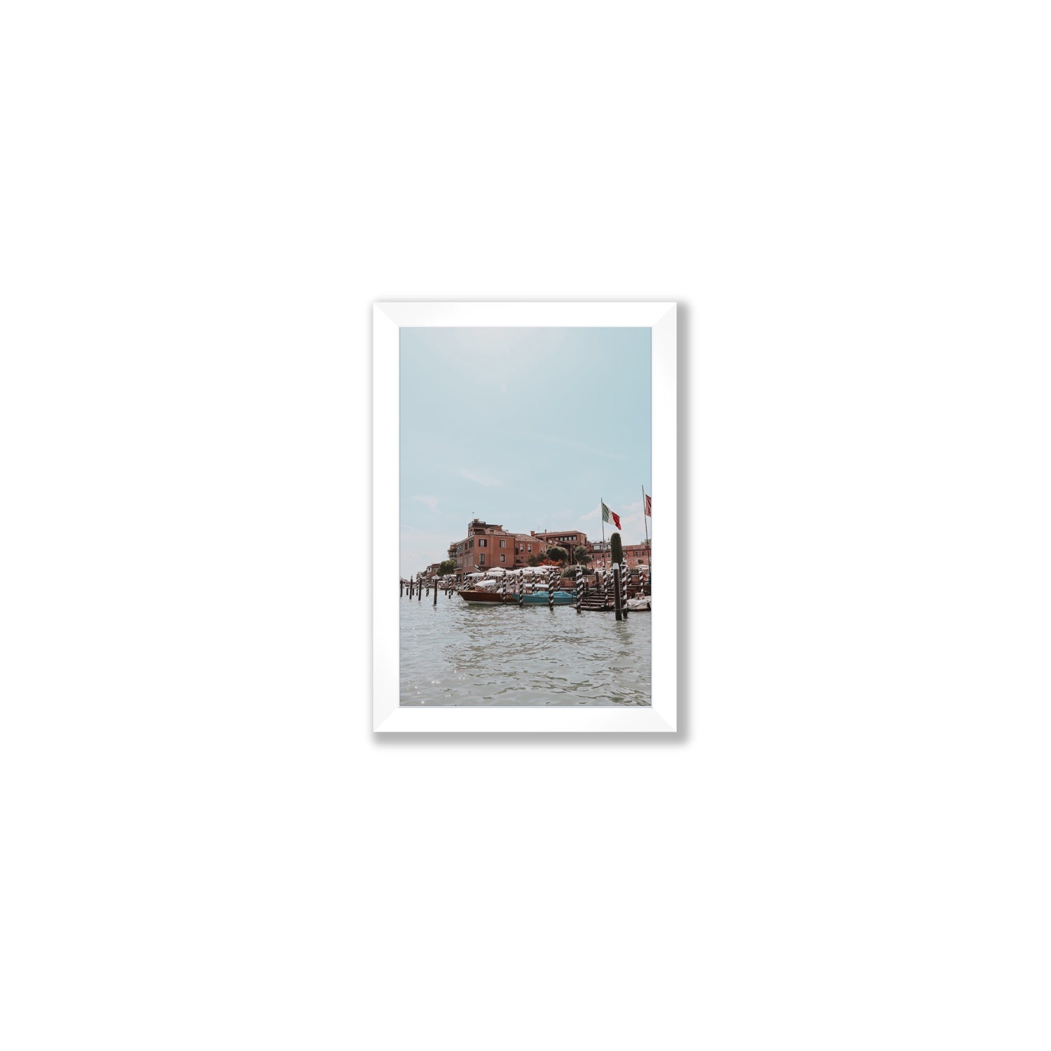 Giudecca Island Venice wall art Small full-bleed fine art print in white frame