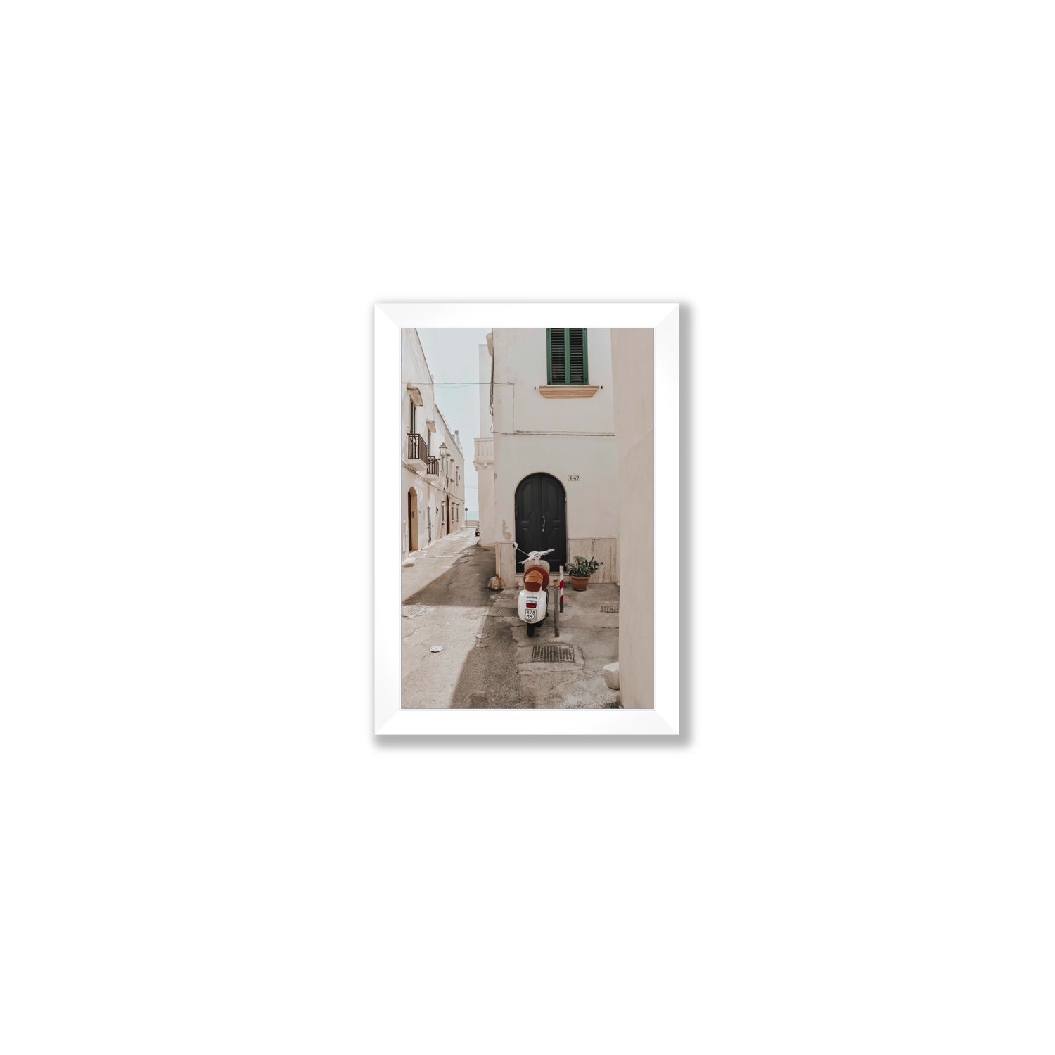 La Casa 42 Puglia Gallipoli Italian wall art Small full-bleed fine art print in white frame