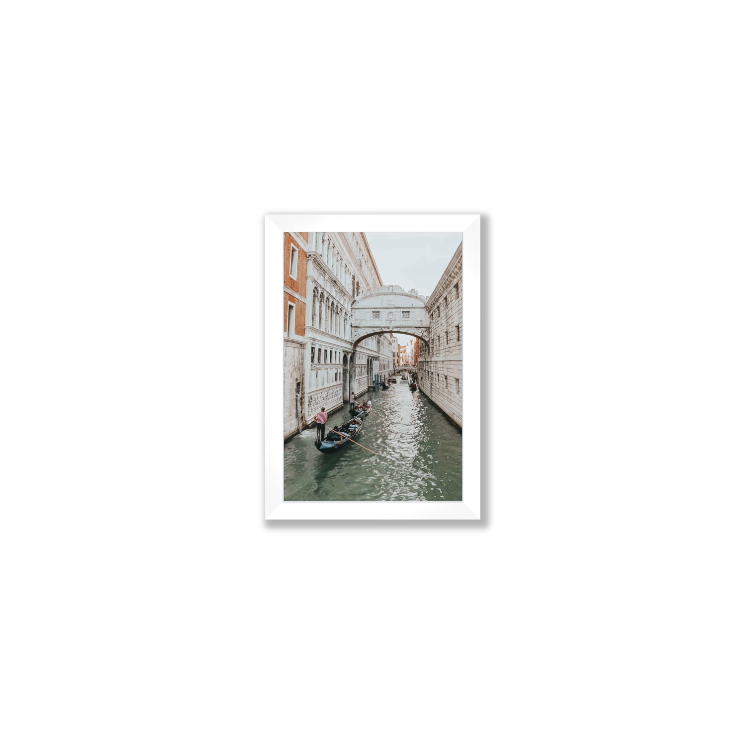 Bridge of Sighs Venice Gondola Italian wall art Small full-bleed fine art print in white frame