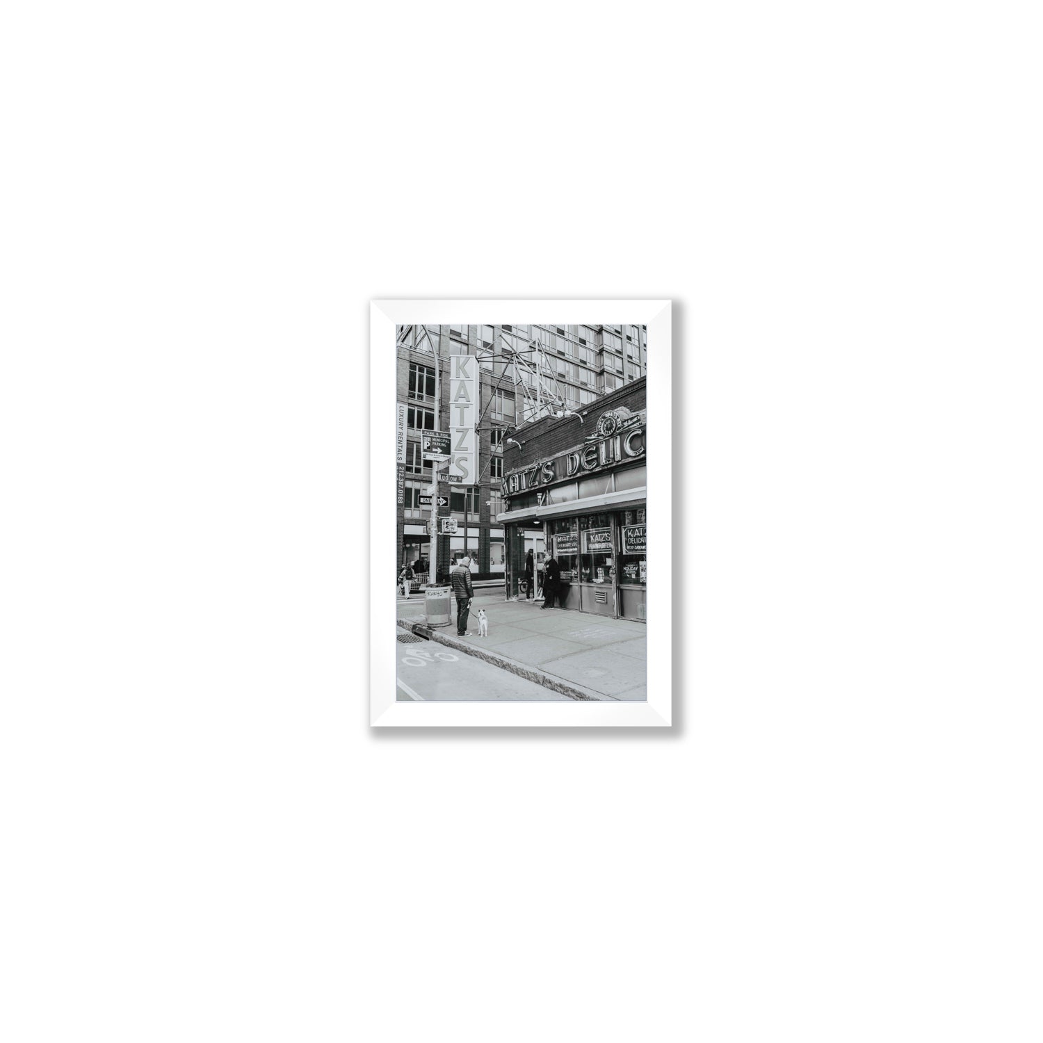 Graphite Gotham New York NYC Black & White wall art Small full-bleed fine art print in white frame