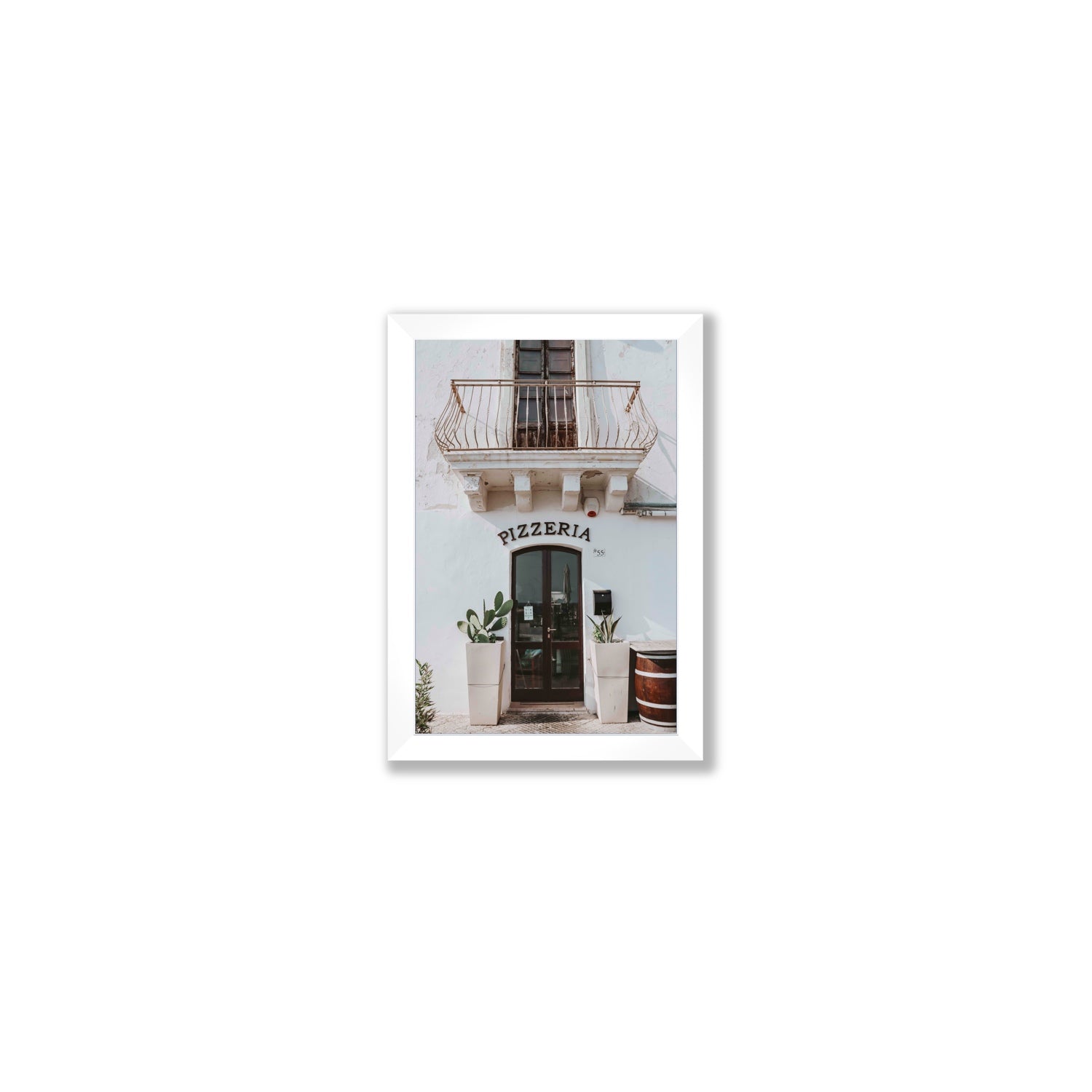 Pizzeria Puglia Italian wall art Small full-bleed fine art print in white frame