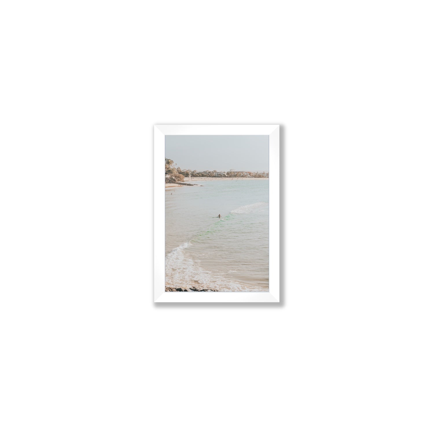 Salt Reverie fine art print, Noosa, Australia, coastal scenes artwork, Small, White Frame · Full Bleed, Fine Art Print