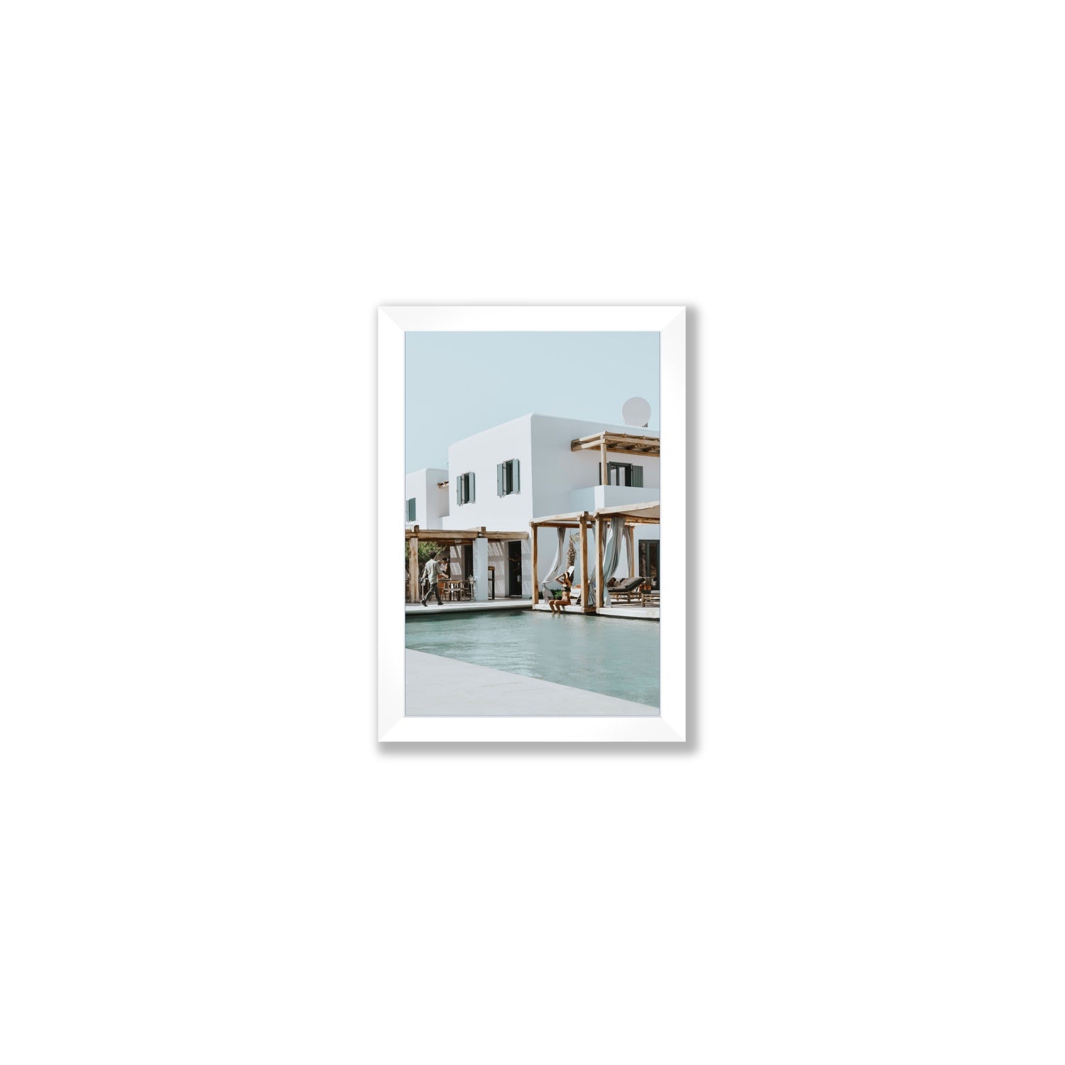 Aphrodite Mykonos Greek island wall art Small full-bleed fine art print in white frame