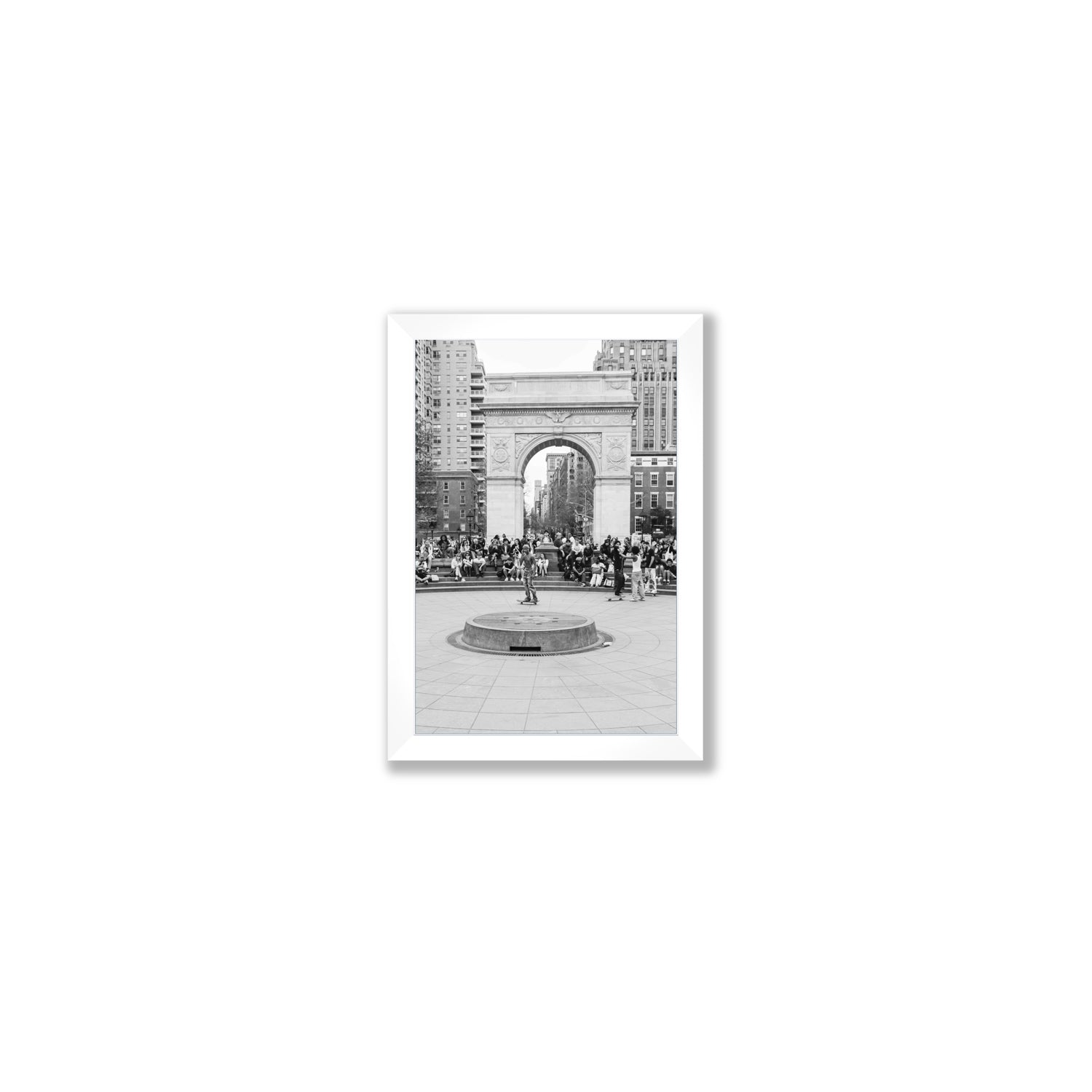 Concrete Conqueror New York NYC Skateboard wall art Small full-bleed fine art print in white frame