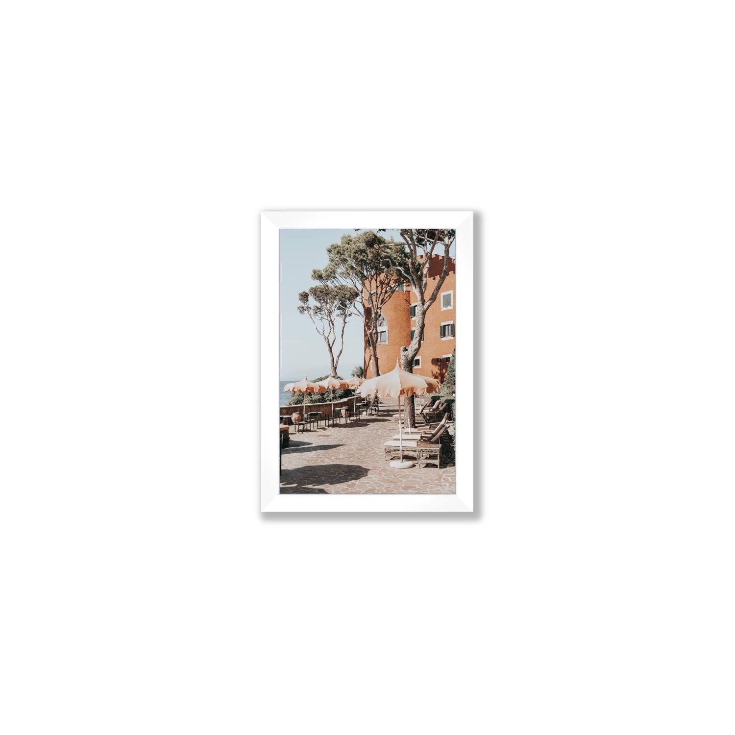 Mezzatorre Ischia Italian Mediterranean decor wall art Small full-bleed fine art print in white frame