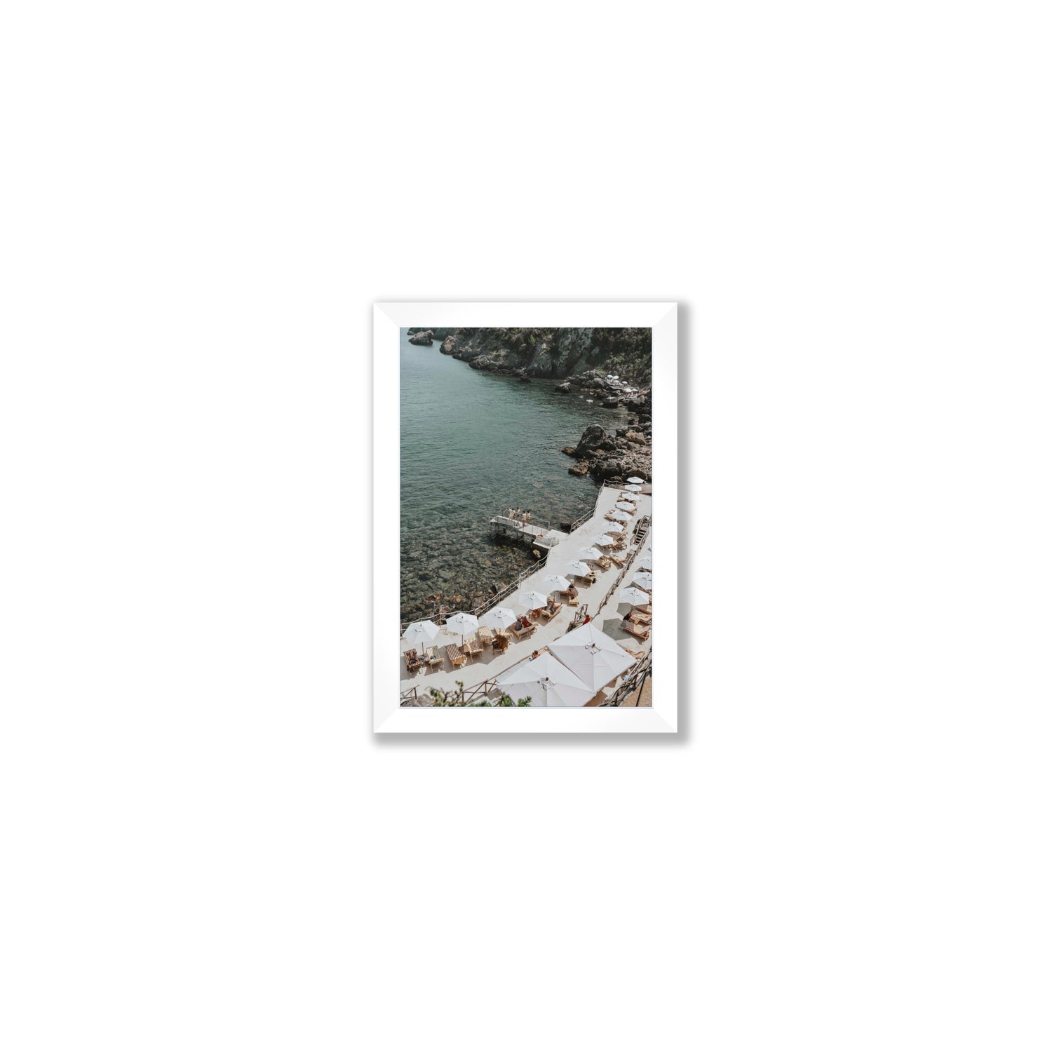 Pier Perspectives Tuscany coastal Italian wall art Small full-bleed fine art print in white frame
